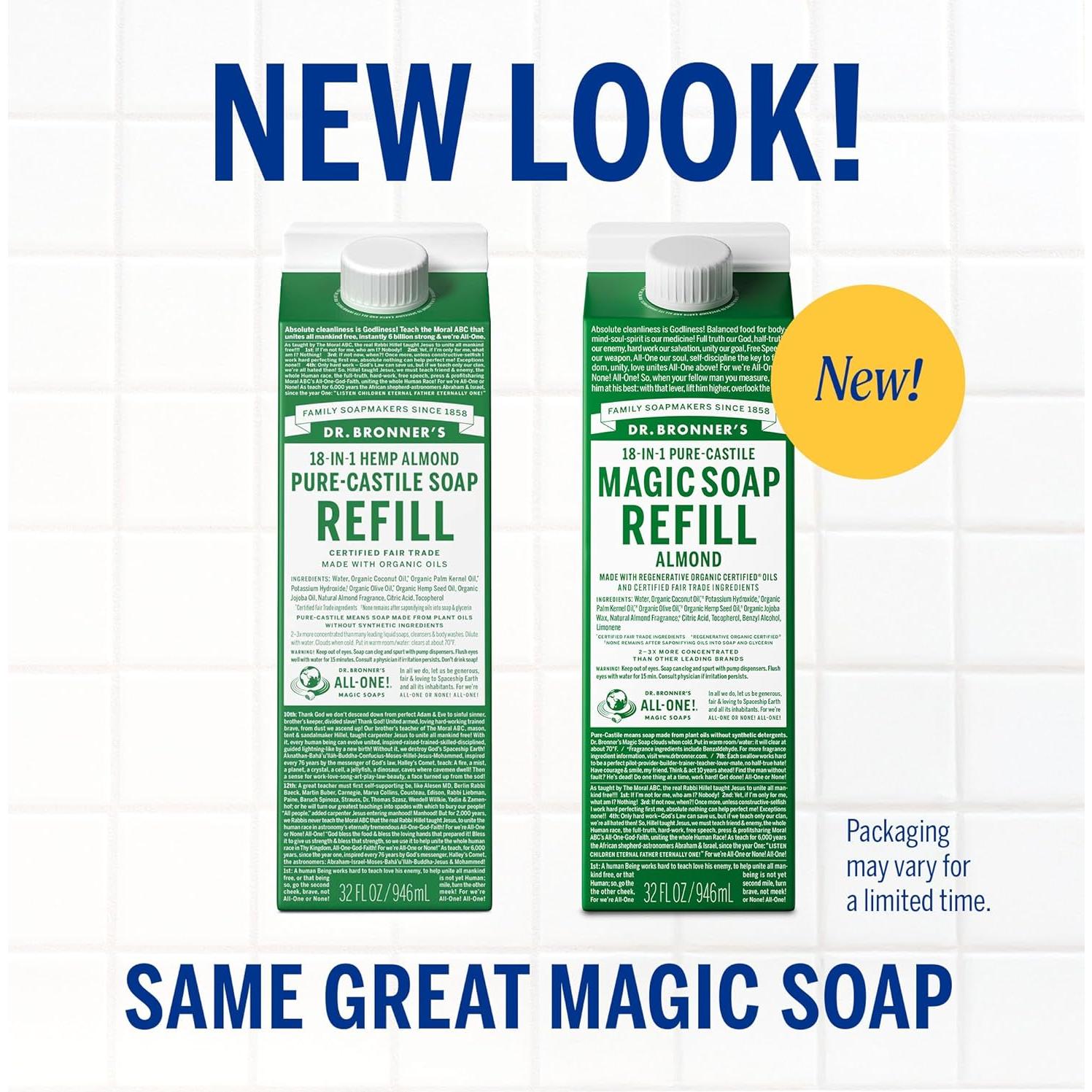 Jabón Líquido Mágico Dr. Bronner Almendra 946 ml - Paquete de 2