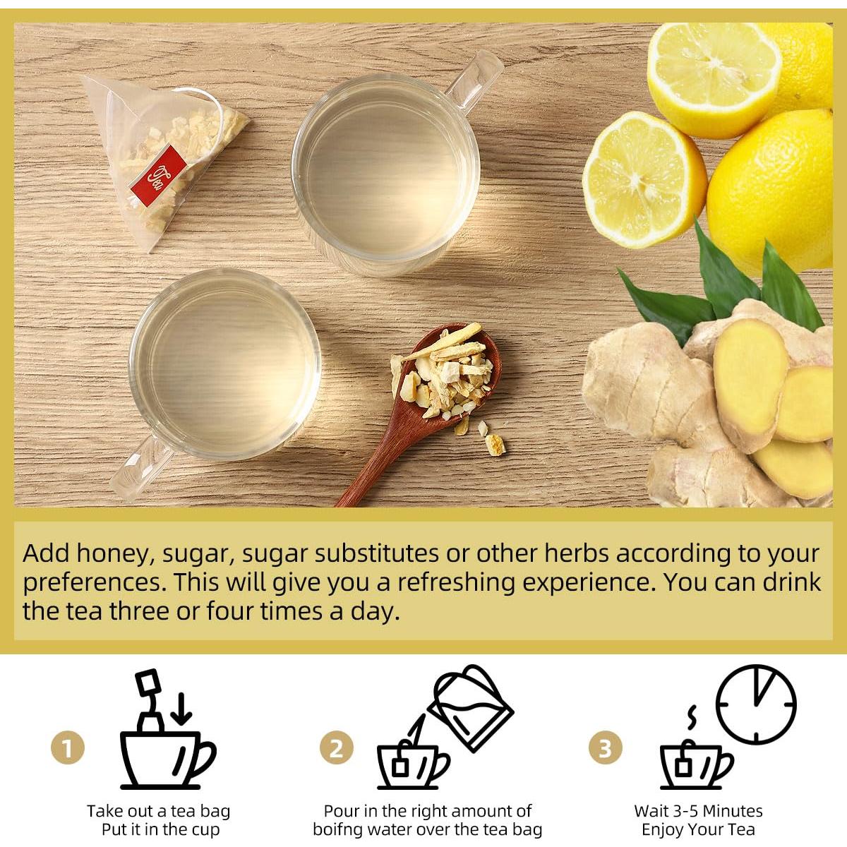 Bolsitas de Té de Jengibre ILGNIMZ 50 Unidades 100% Natural