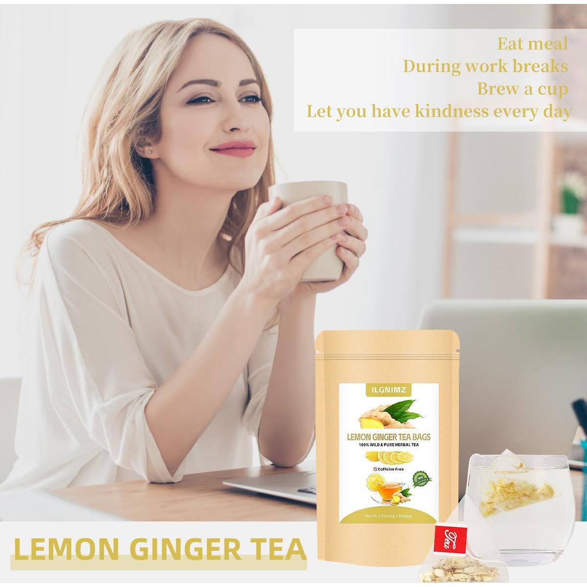 Bolsitas de Té de Jengibre ILGNIMZ 50 Unidades 100% Natural