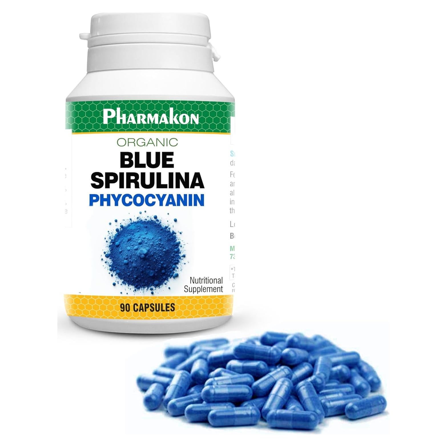 Espirulina Azul Orgánica Pharmakon 90 Cápsulas Veganas