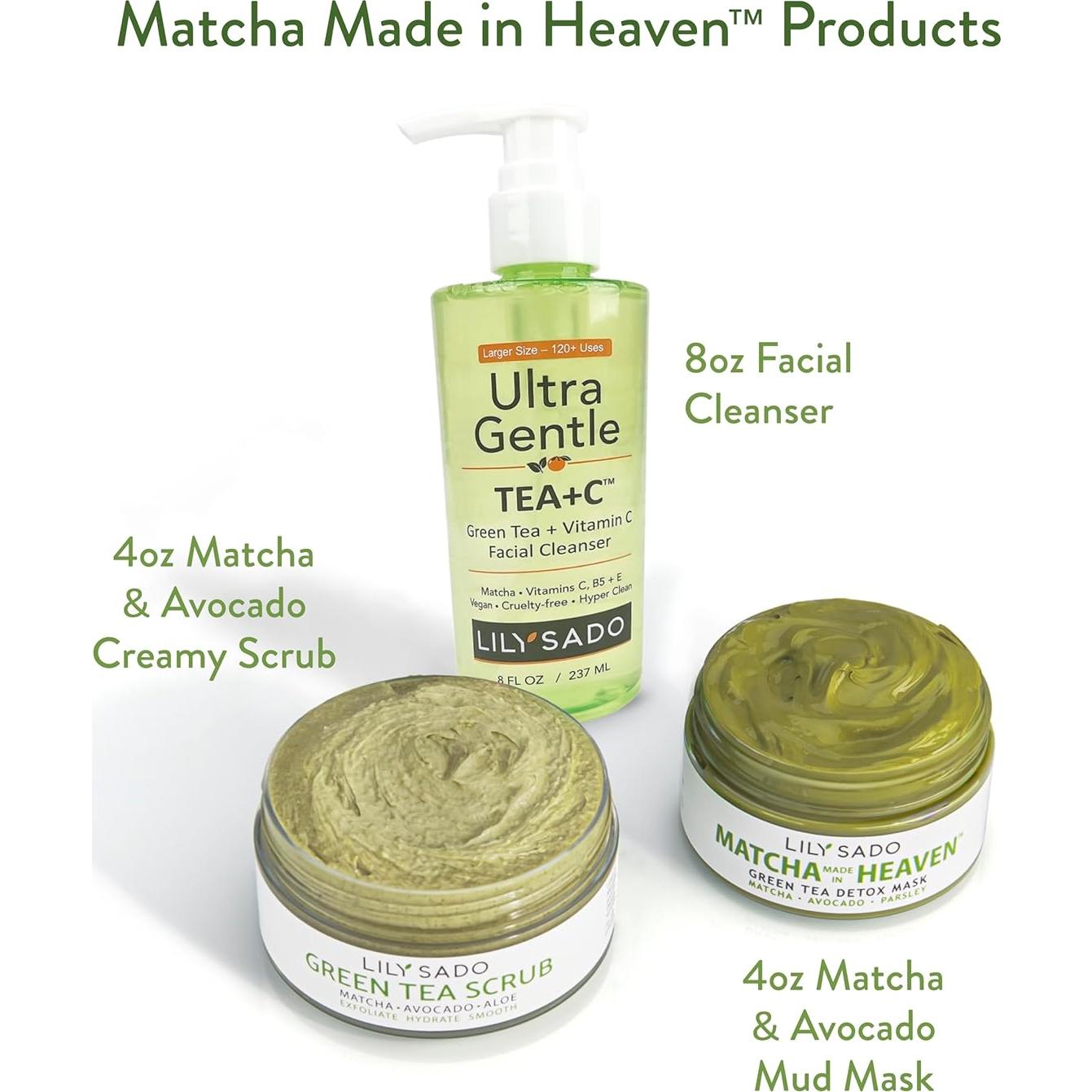 Mascarilla Facial Orgánica LILY SADO Matcha 113g - Antienvejecimiento