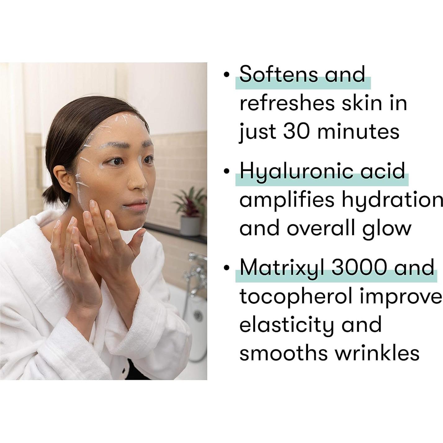 Mascarilla Facial Hidratante Dermaroller 1 Cuenta Ácido Hialurónico