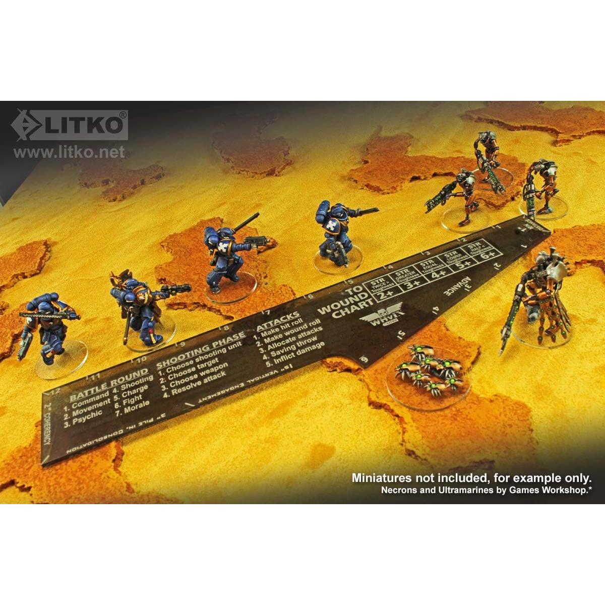Regla de Movimiento y Tiro LITKO 30 cm Verde para Warhammer 40K