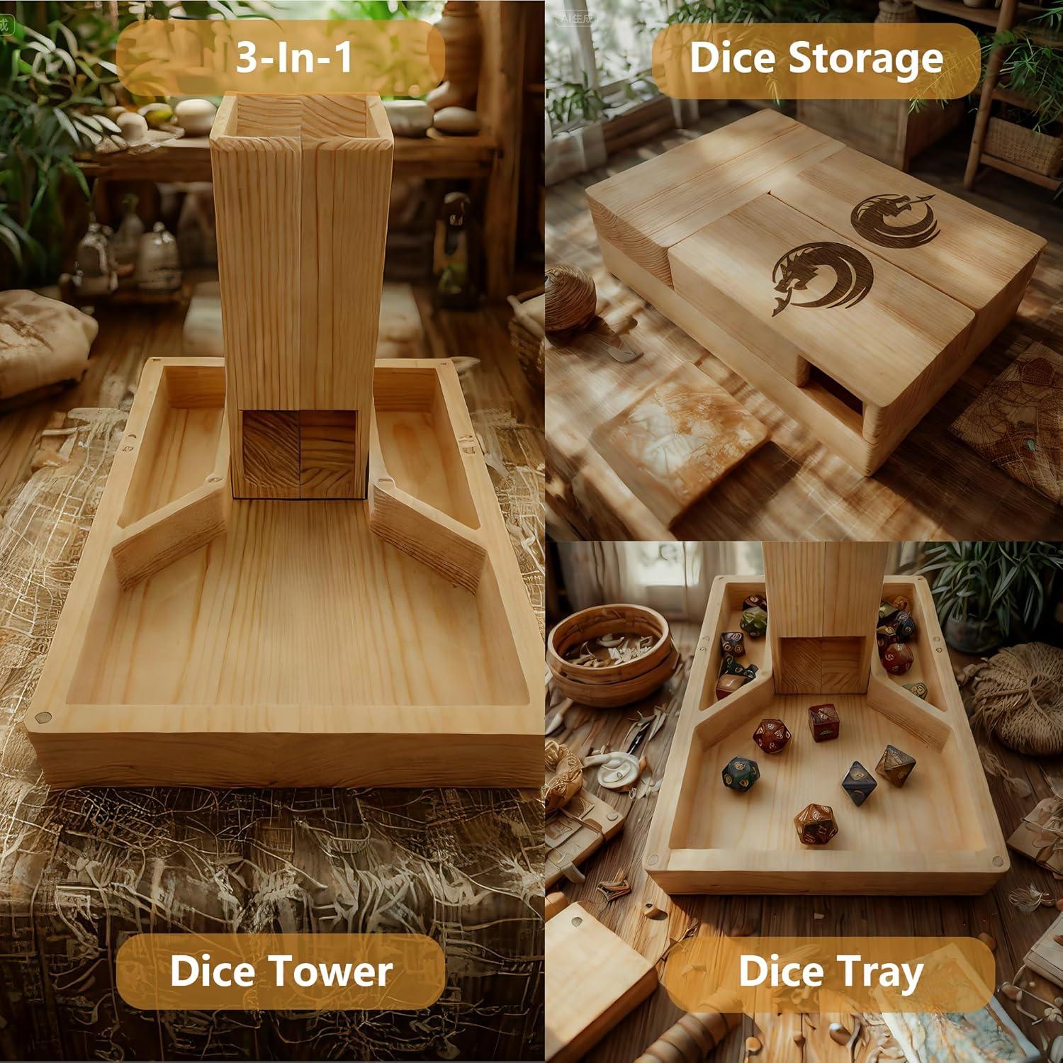 Torre de Dados de Madera Hunmor TZT-US Portátil 22.86 cm