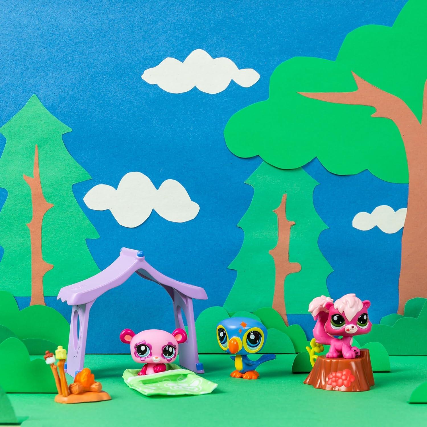 Set de Camping Littlest Pet Shop 3 Animales y Accesorios