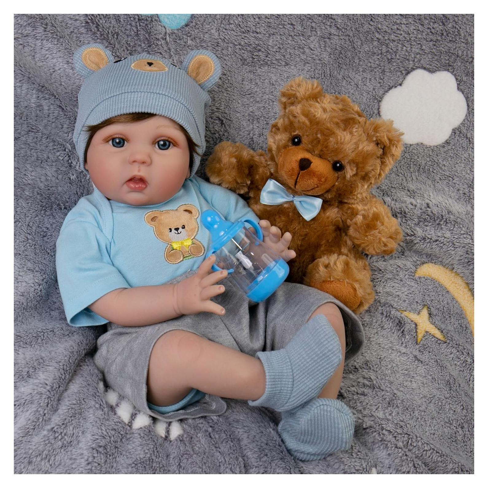 Muñeca Reborn EKOKIZ 22" Realista para Niños 3+ Años