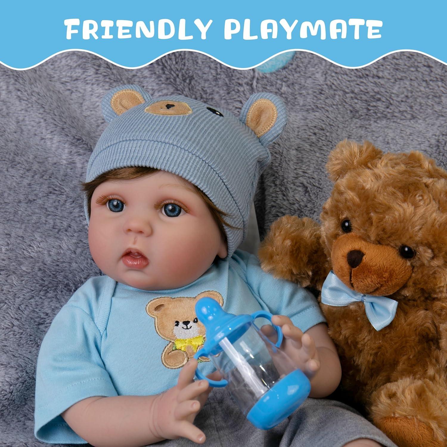 Muñeca Reborn EKOKIZ 22" Realista para Niños 3+ Años