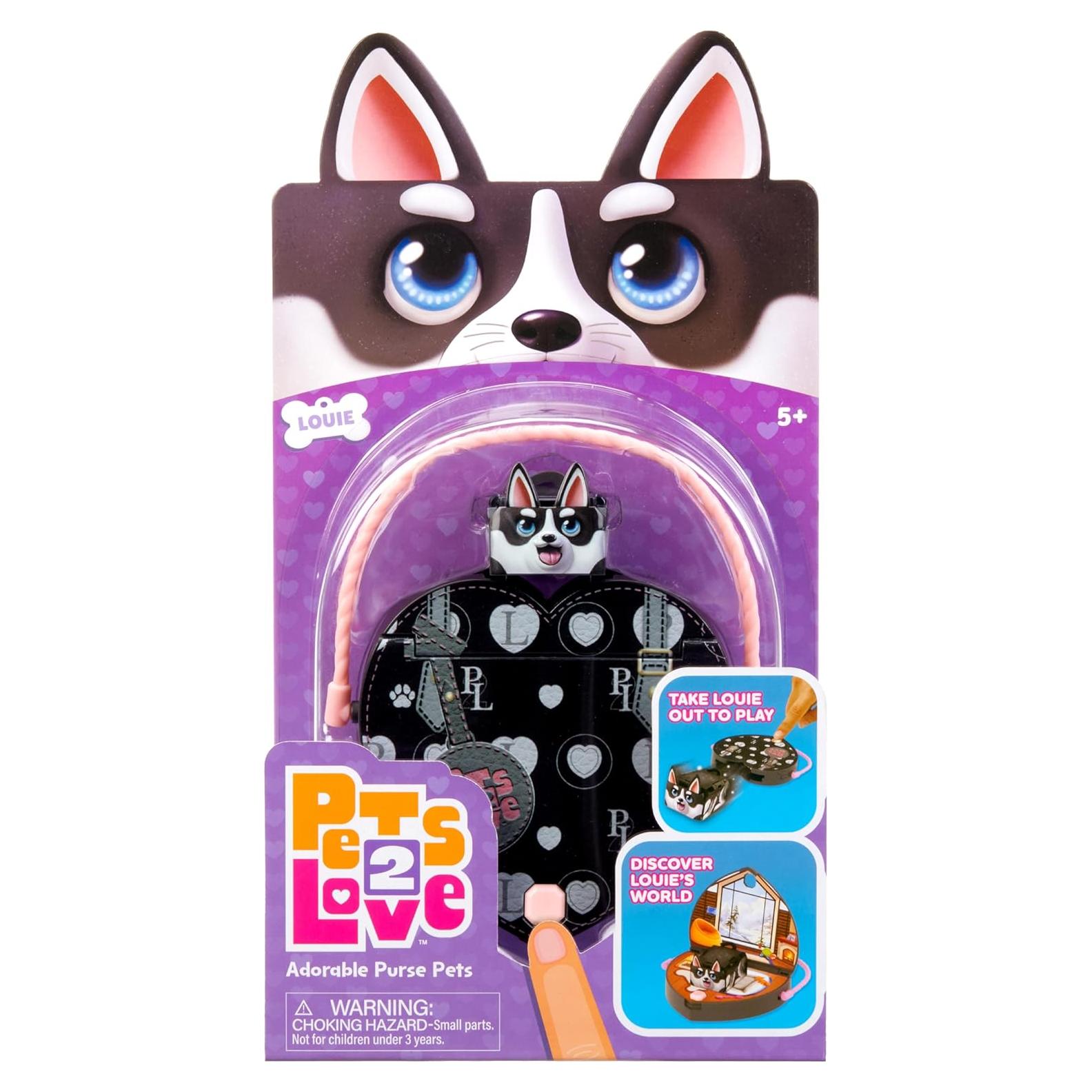 Louie el Perro con Bolso Corazón y Correa - Juguete 3 en 1