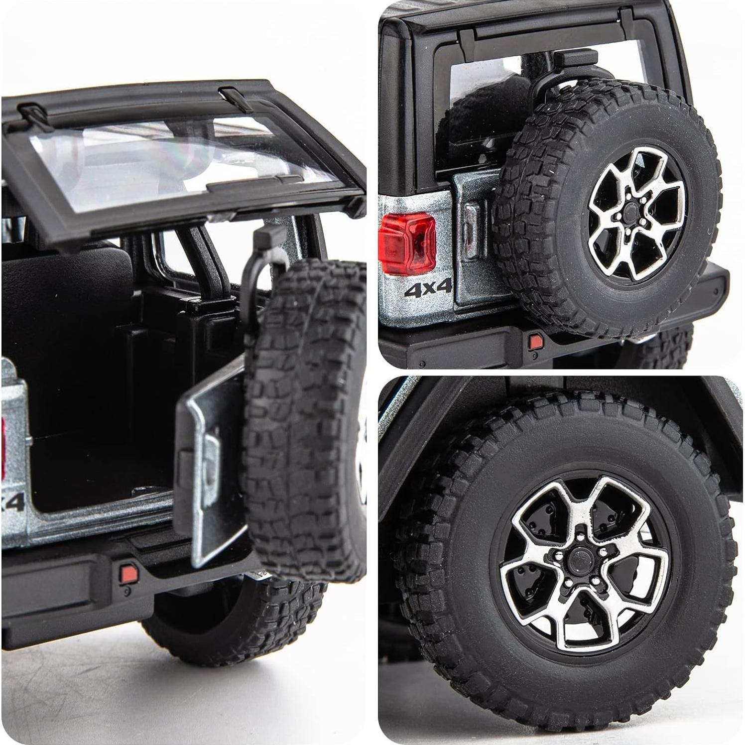 Coche de Juguete Wrangler WAKAKAC 1/32 Metal Retroceso Luz Sonido