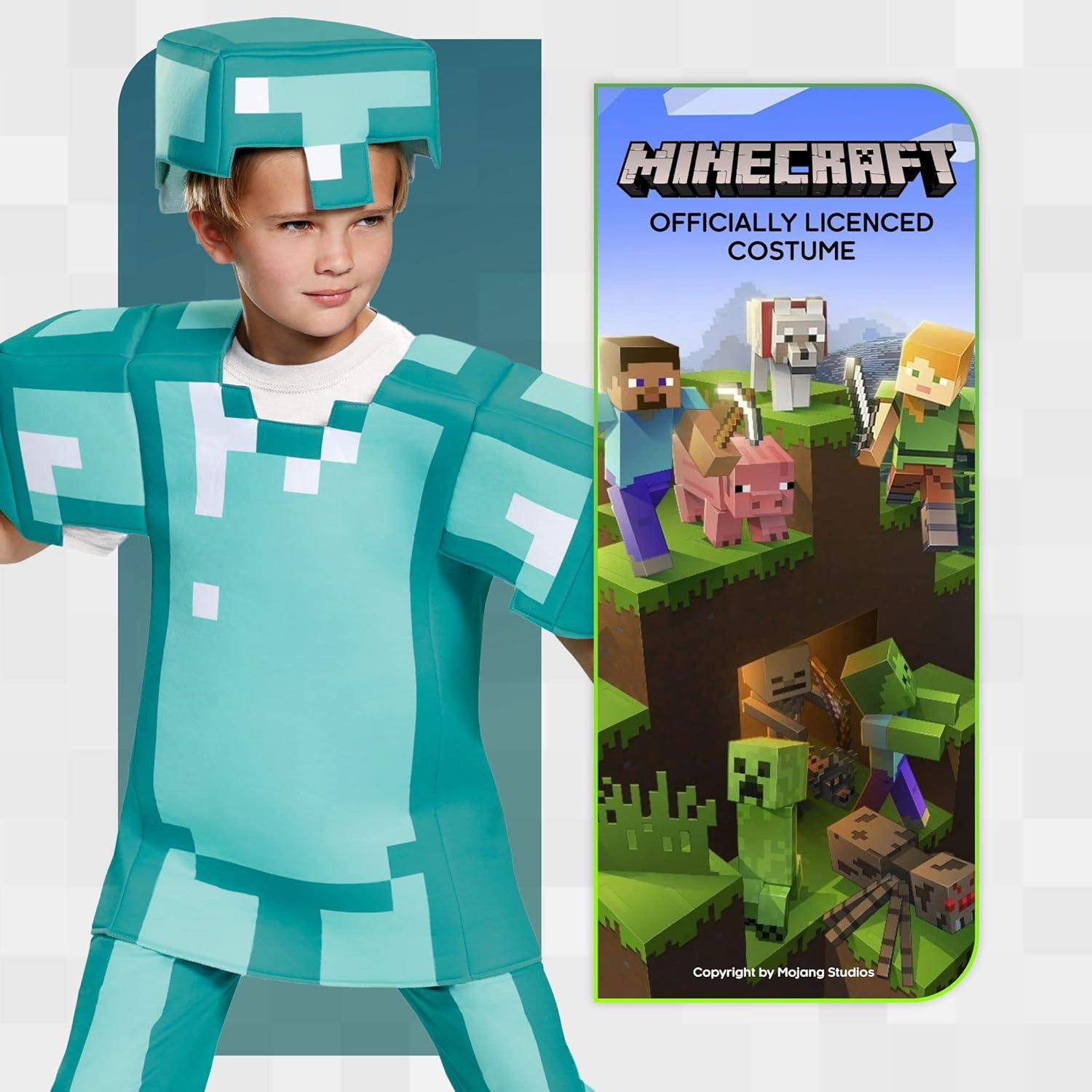Disfraz Deluxe Armadura de Diamante Minecraft Niños S (4-6)