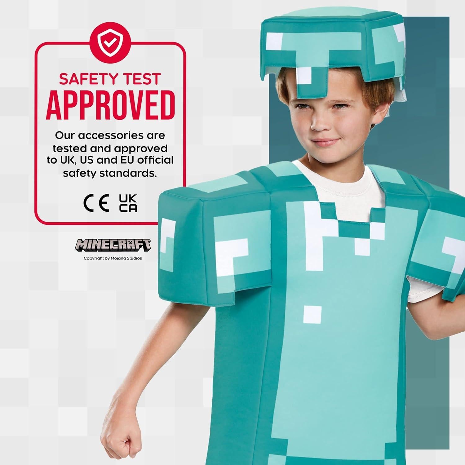 Disfraz Deluxe Armadura de Diamante Minecraft Niños S (4-6)