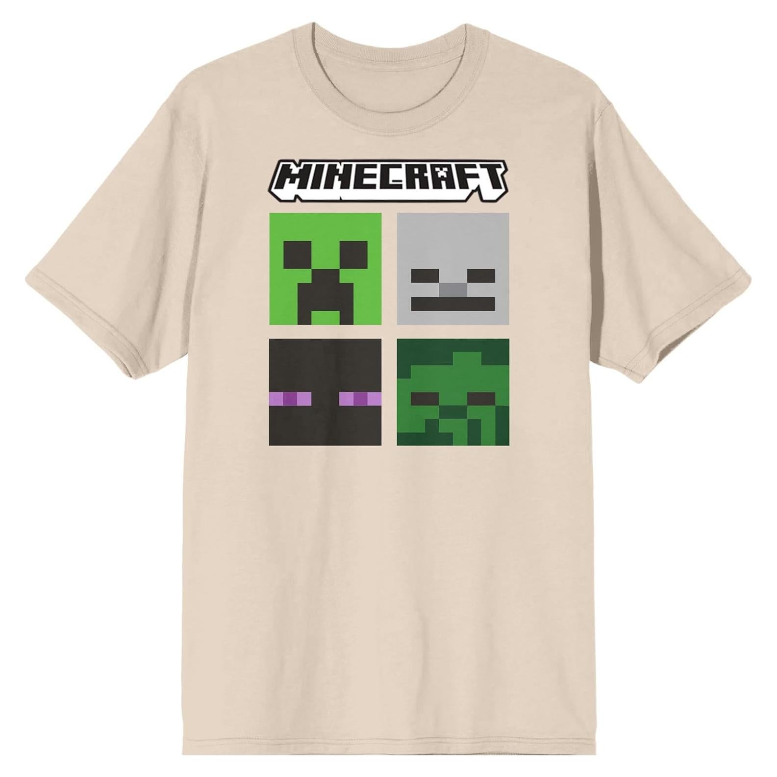 Camiseta de Manga Corta Minecraft Mujeres - Cabezas de Creeper y Más