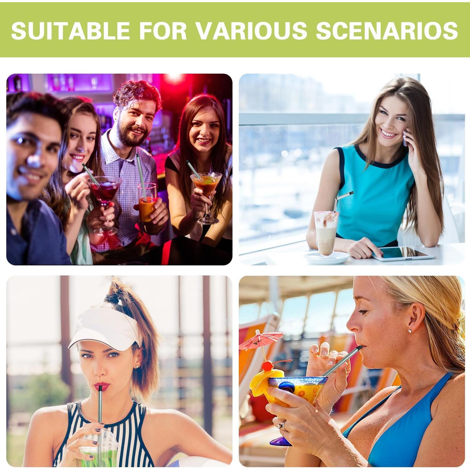 Popote Plegable Reutilizable AACGIN con Estuche Negro