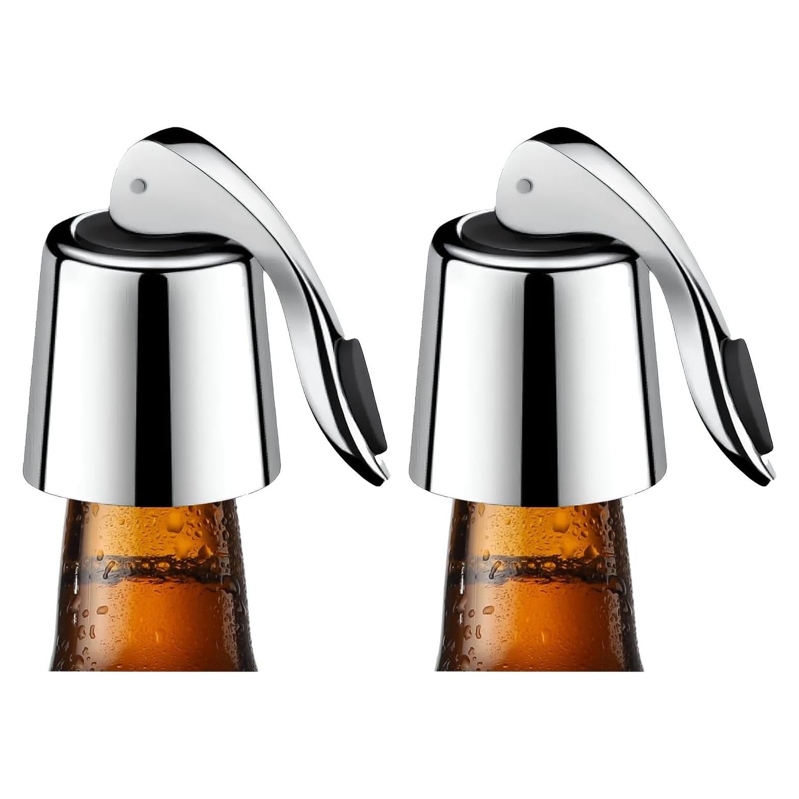 Juego de 2 Tapones de Vino LU CARTREF Acero Inoxidable