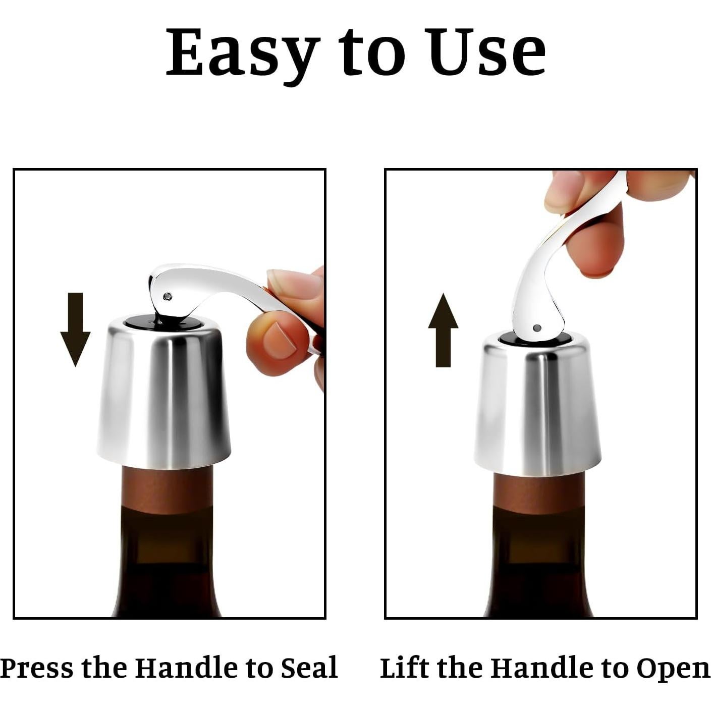 Juego de 2 Tapones de Vino LU CARTREF Acero Inoxidable