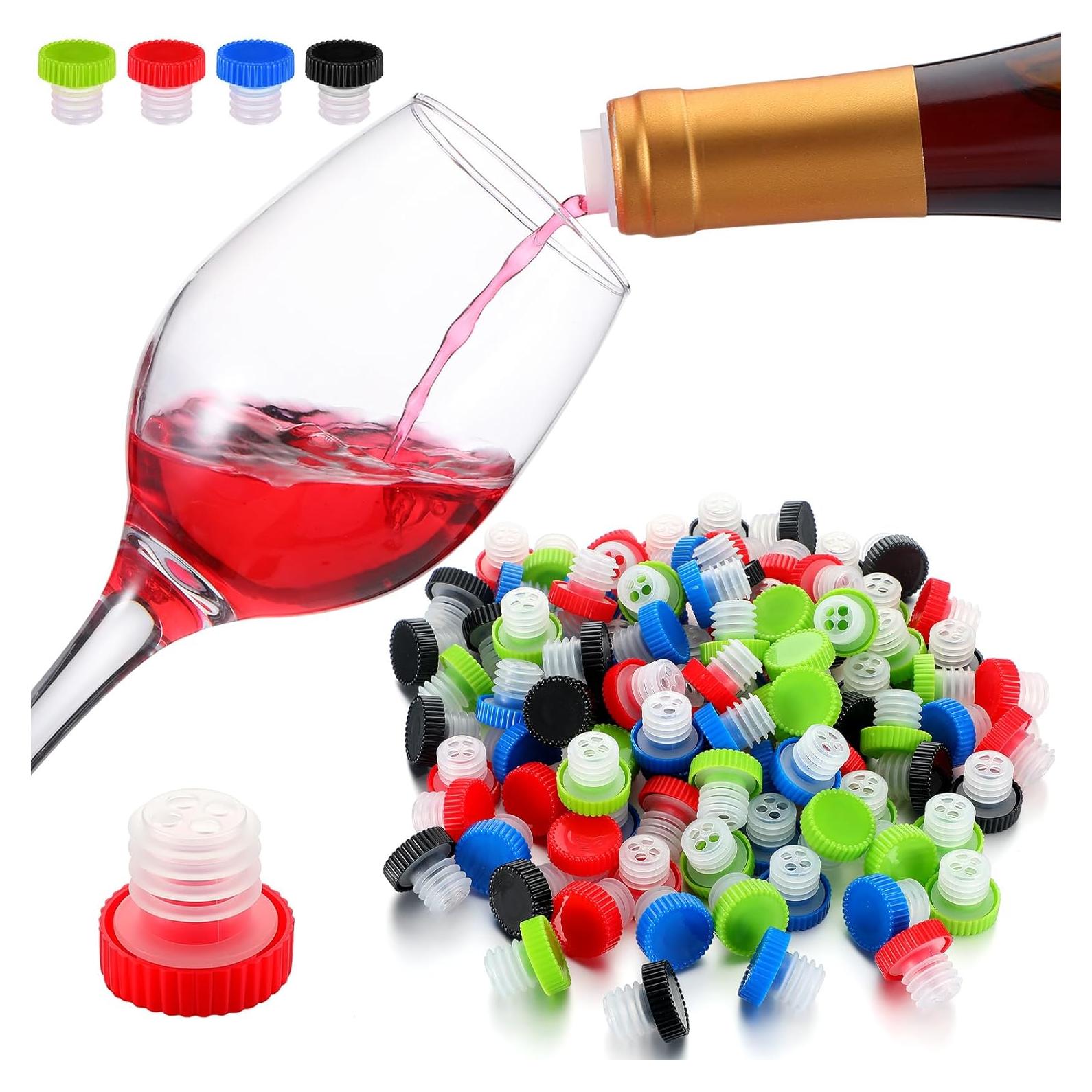 100 Vertedores de Vino Lento Qinyoung con Tapa Coloridos