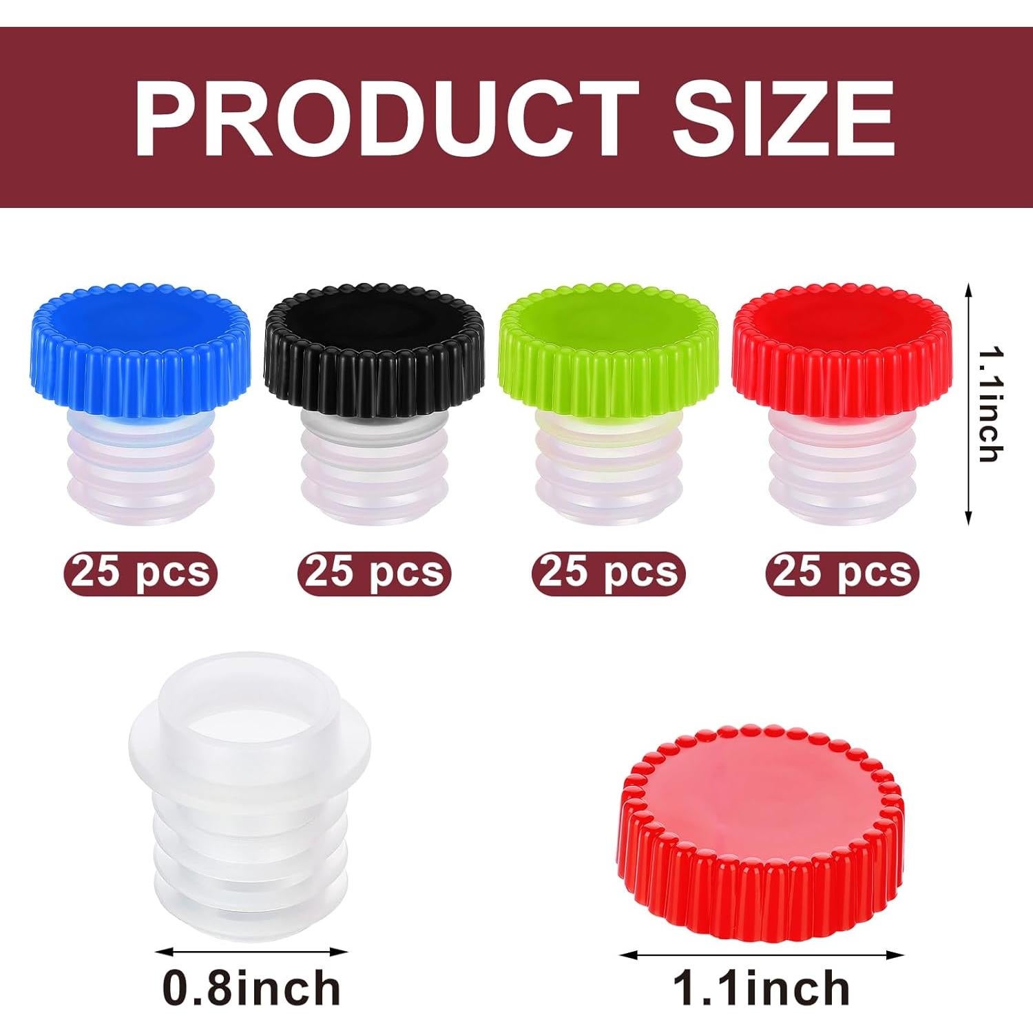 100 Vertedores de Vino Lento Qinyoung con Tapa Coloridos