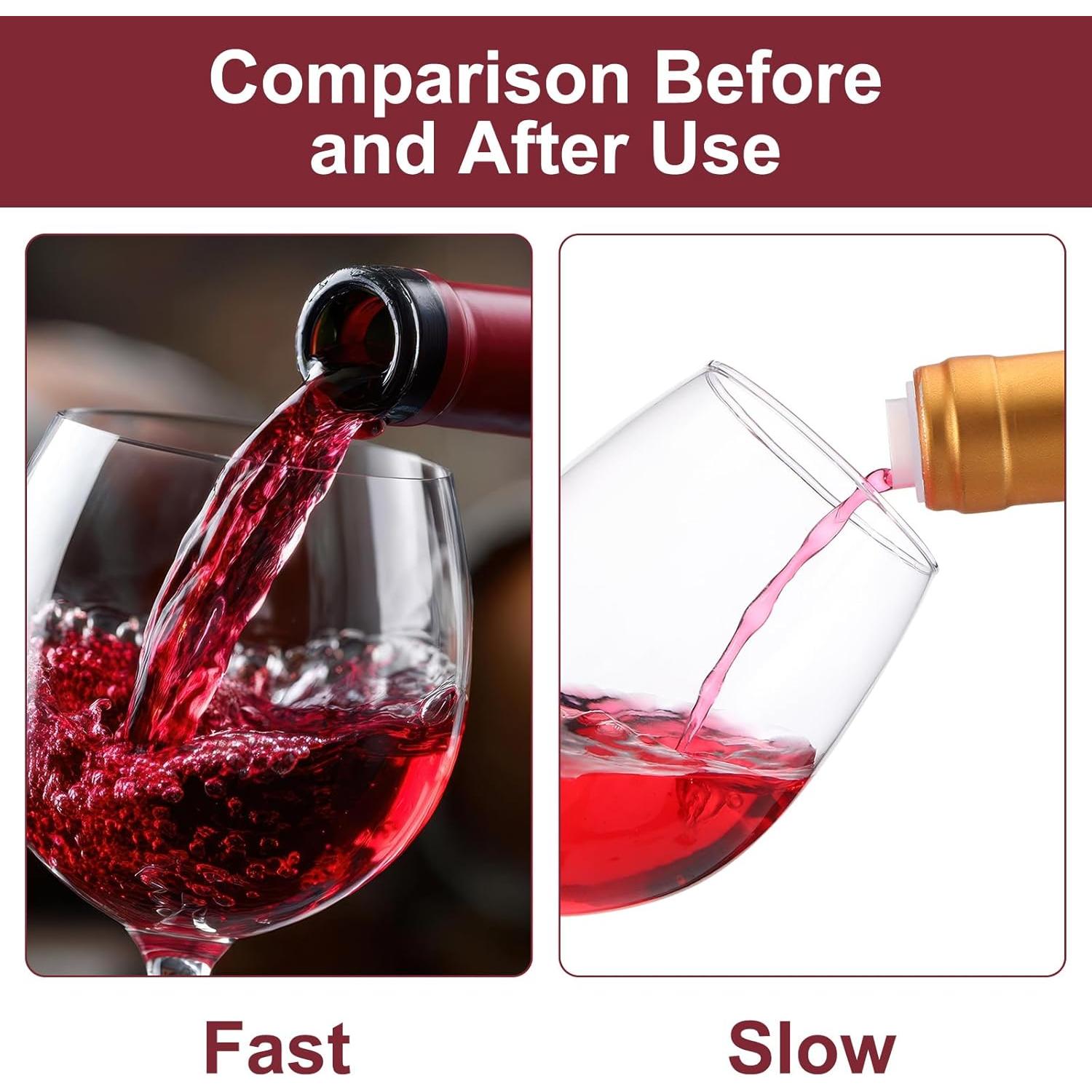 100 Vertedores de Vino Lento Qinyoung con Tapa Coloridos