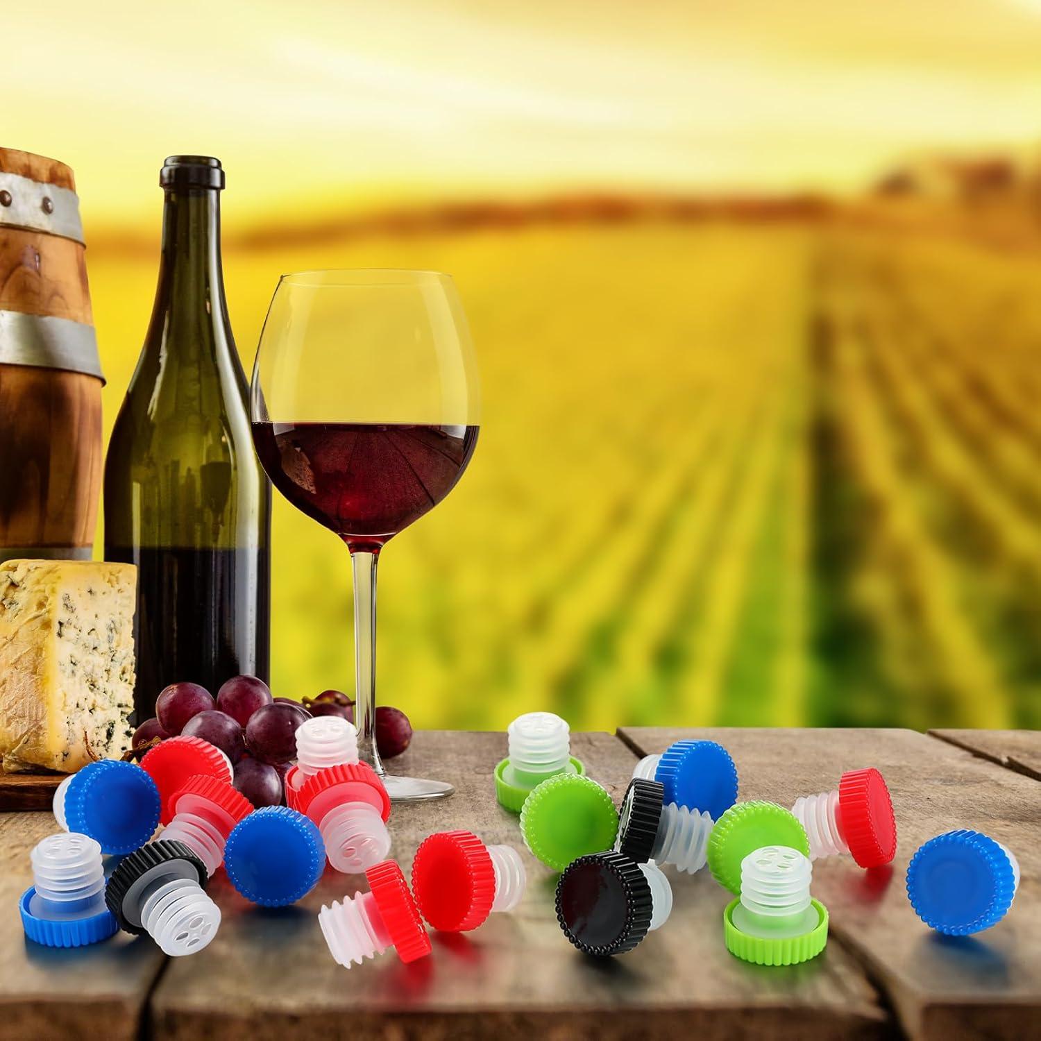 100 Vertedores de Vino Lento Qinyoung con Tapa Coloridos