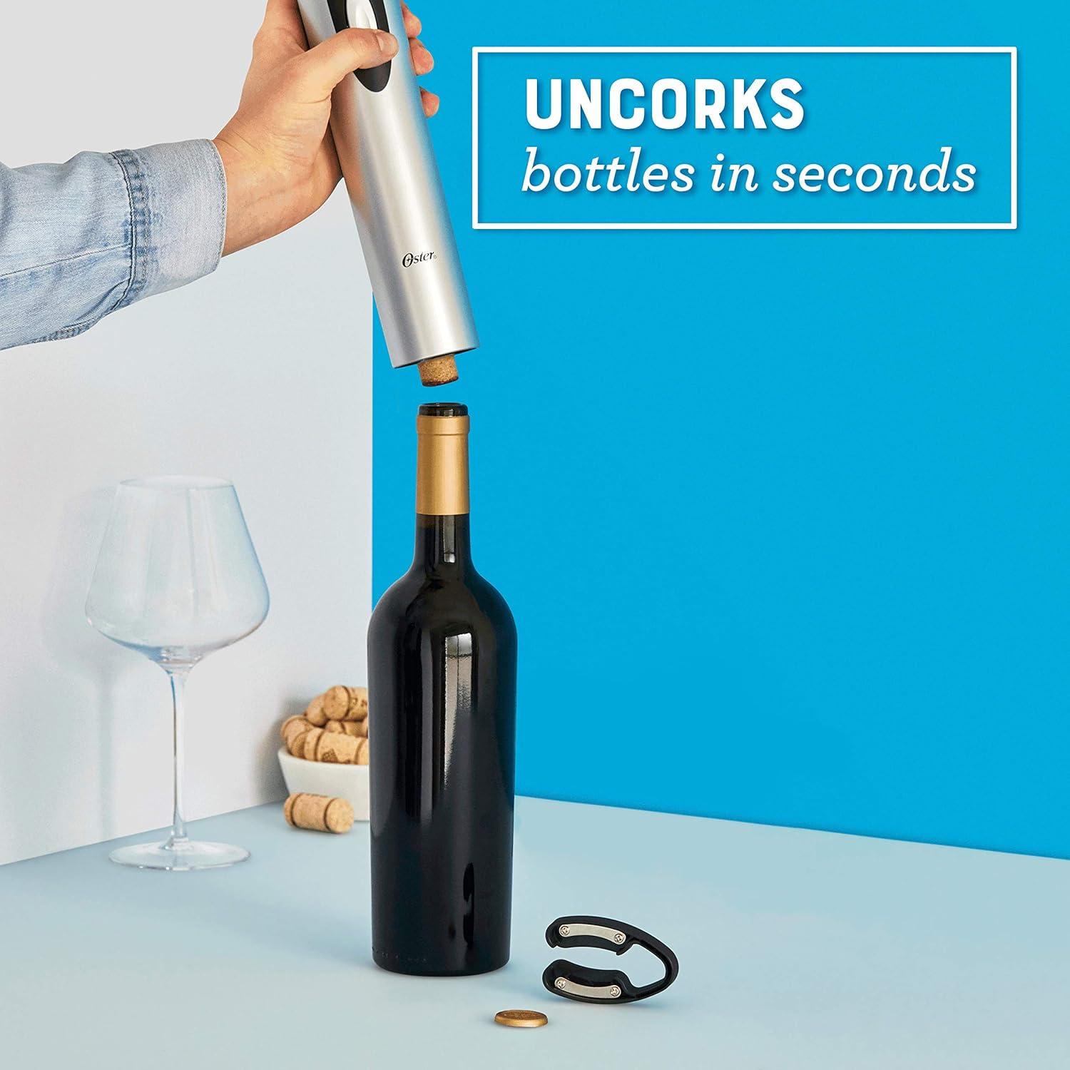 Abridor de Botellas de Vino Eléctrico Inalámbrico Oster Plata