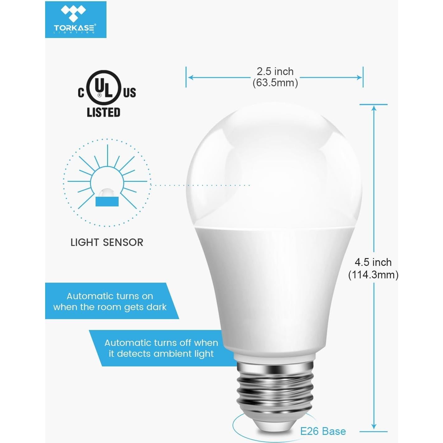 Bombillas LED Torkase E26 A19 13W 3000K Paquete de 3