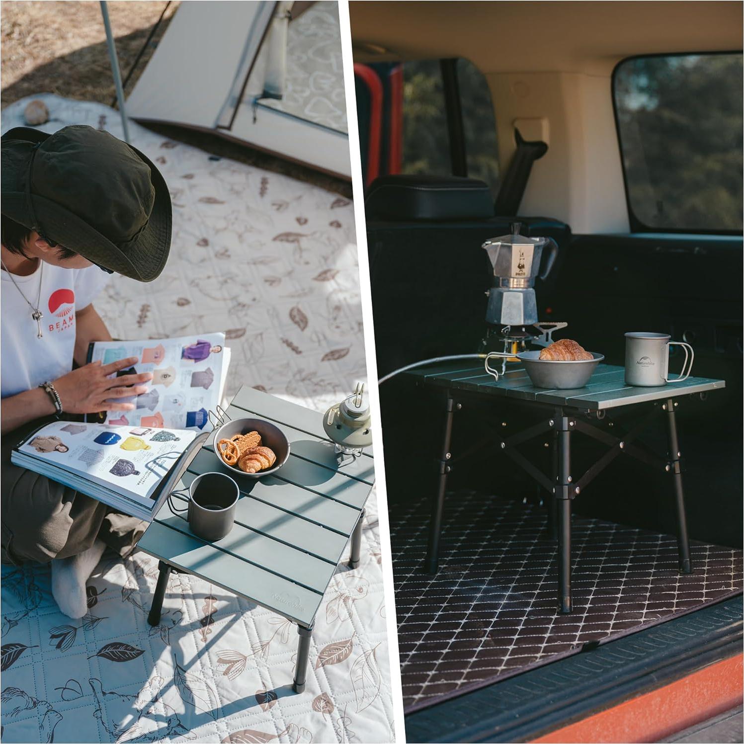 Mesa de Camping Plegable Naturehike 40x29 cm Verde