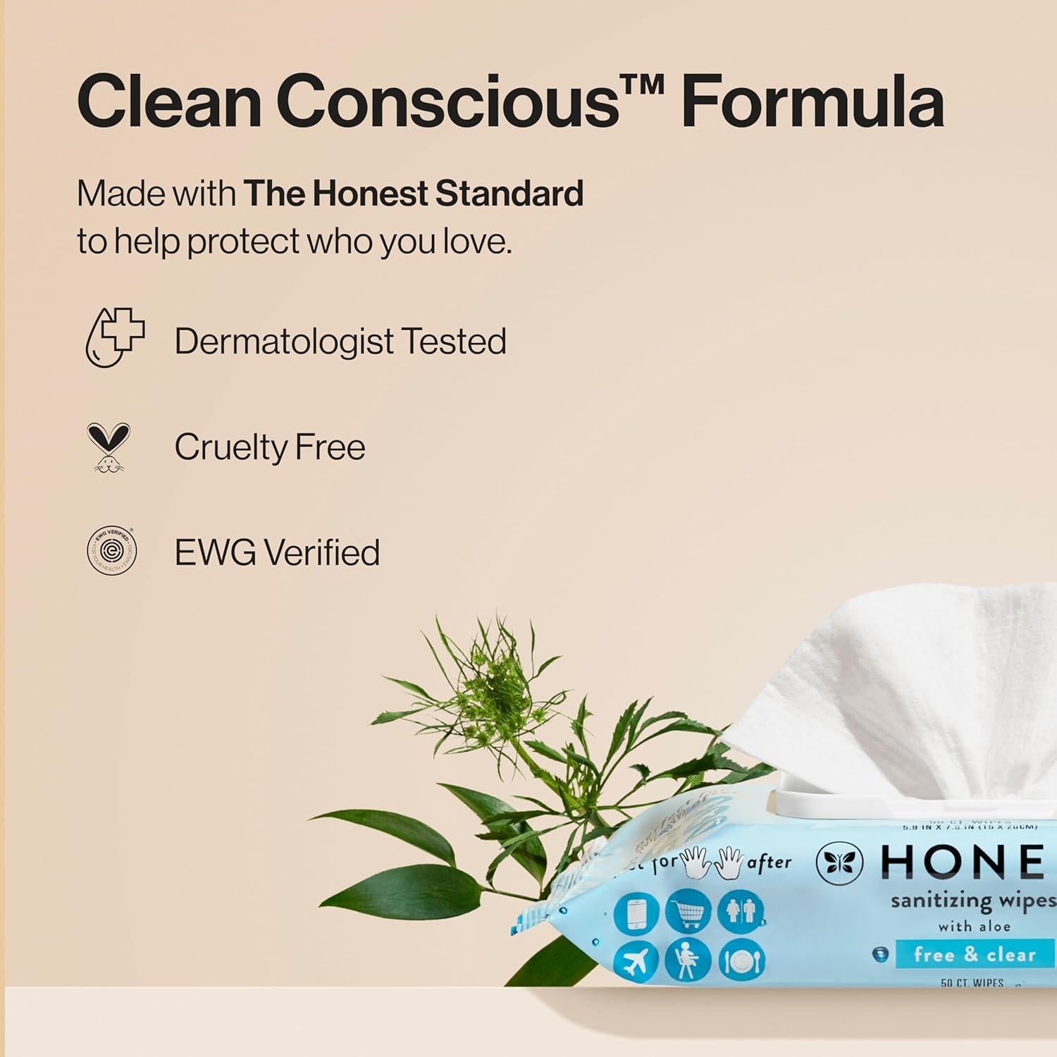 Toallitas Desinfectantes The Honest Company 100 Unidades Sin Fragancia