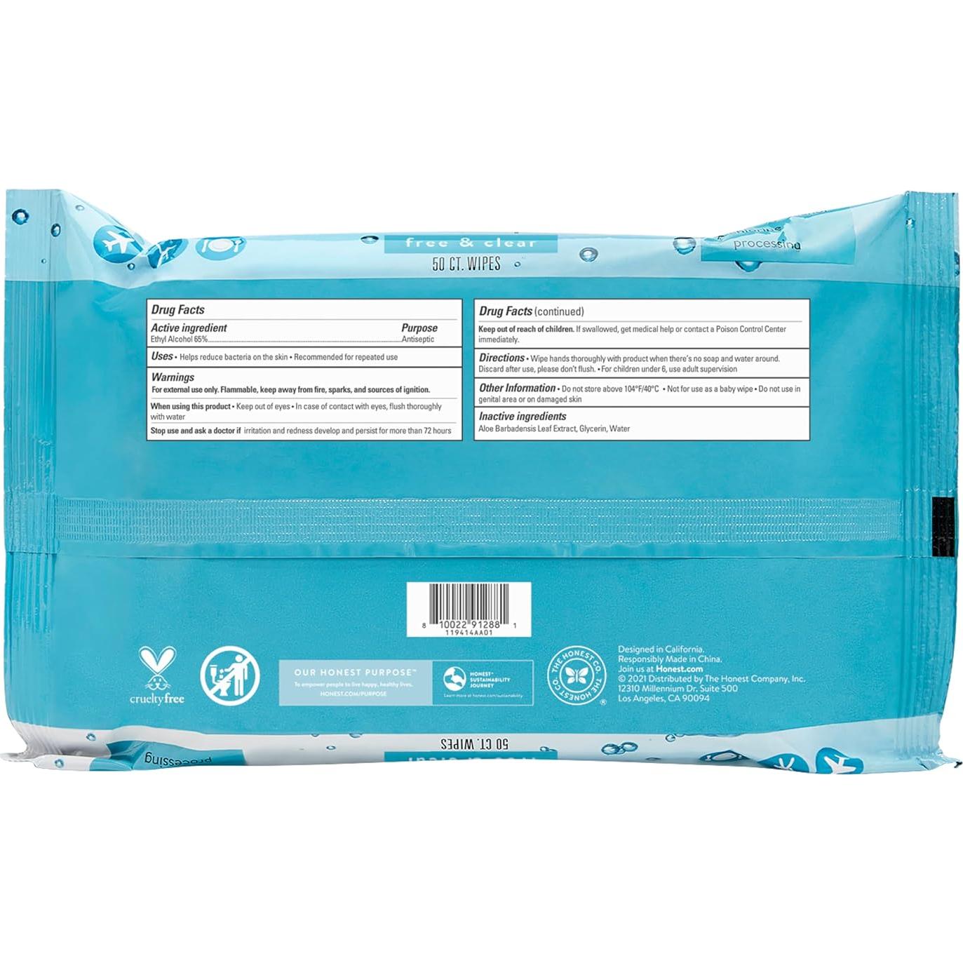 Toallitas Desinfectantes The Honest Company 100 Unidades Sin Fragancia