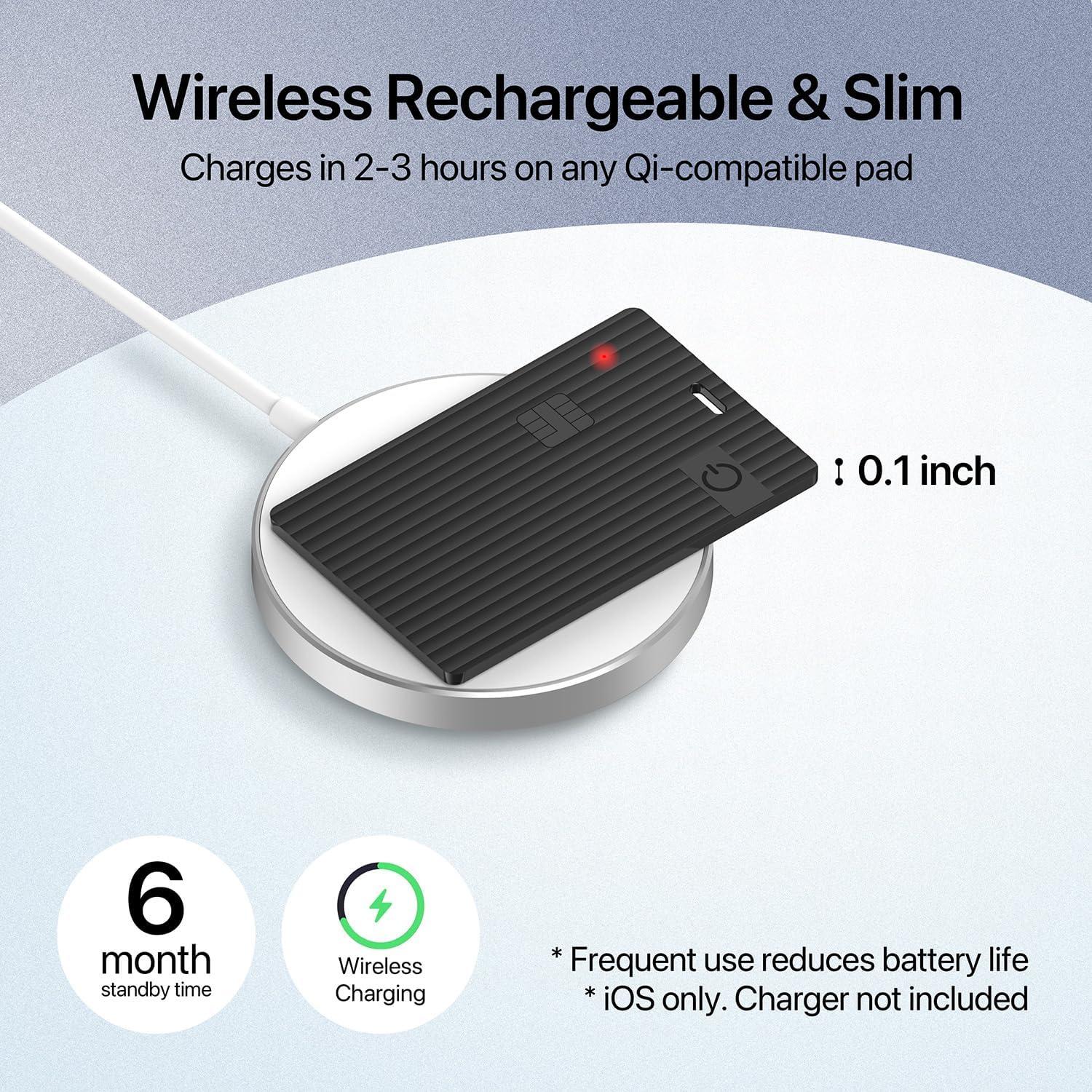 Rastreador Slim MSEBENT Air Tag, Carga Inalámbrica, IP67