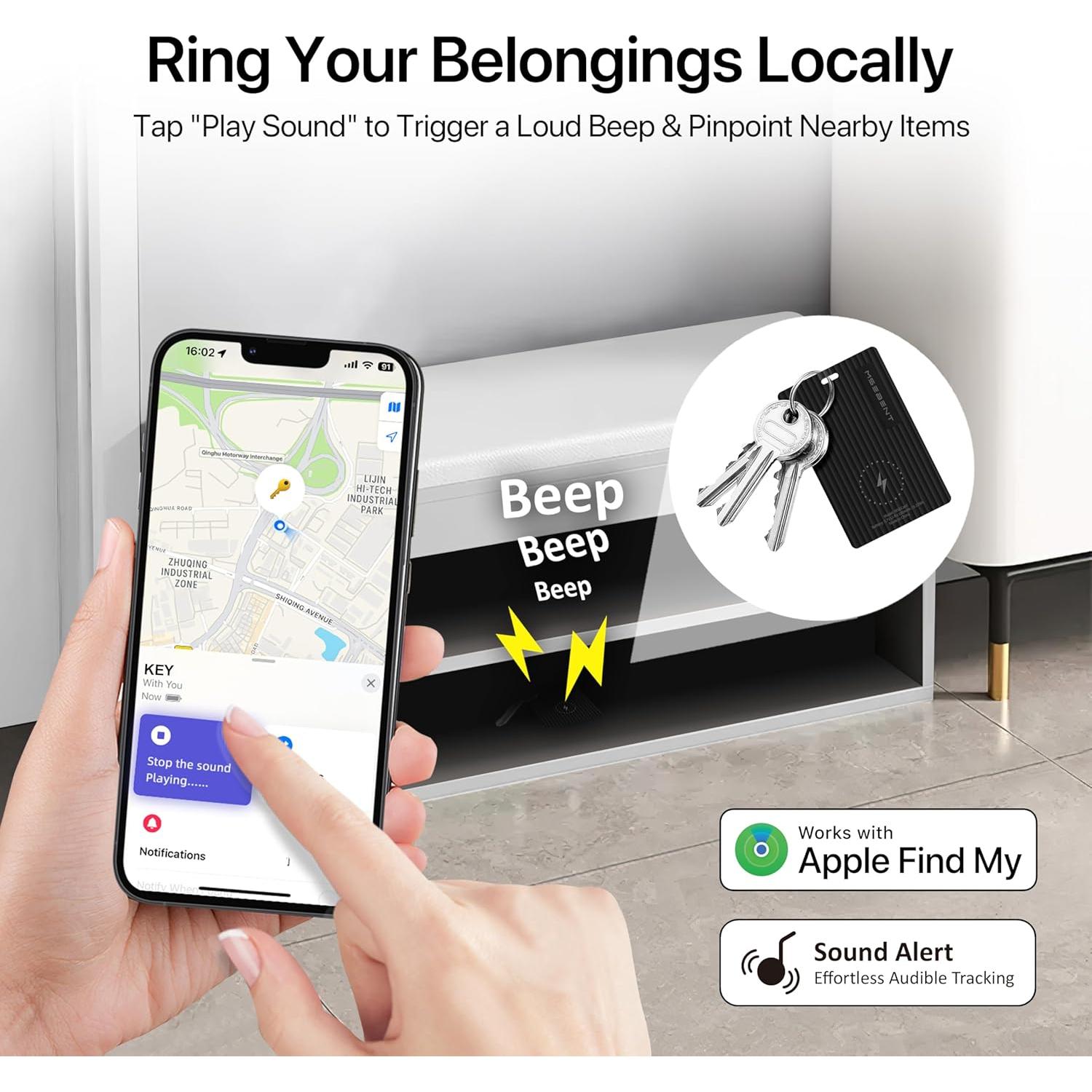 Rastreador Slim MSEBENT Air Tag, Carga Inalámbrica, IP67