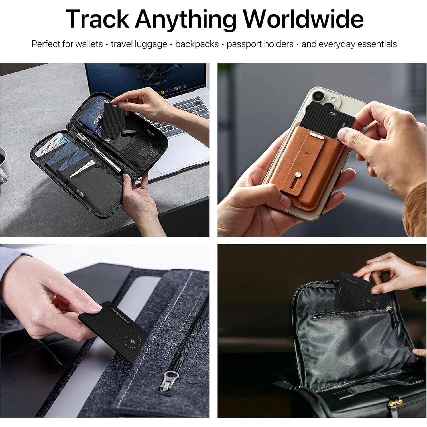 Rastreador Slim MSEBENT Air Tag, Carga Inalámbrica, IP67