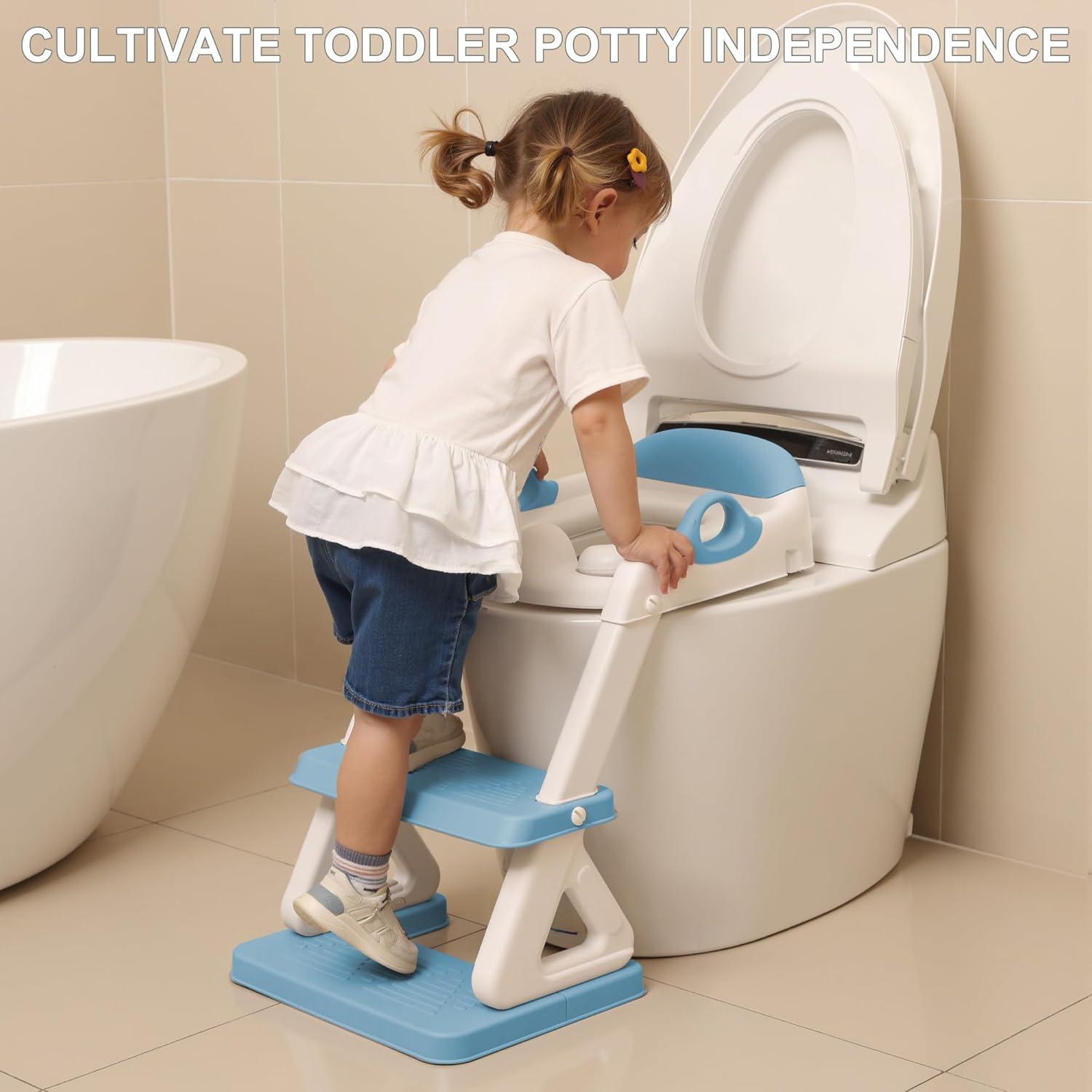 Asiento de Entrenamiento para Baño Mangohood Azul Ajustable