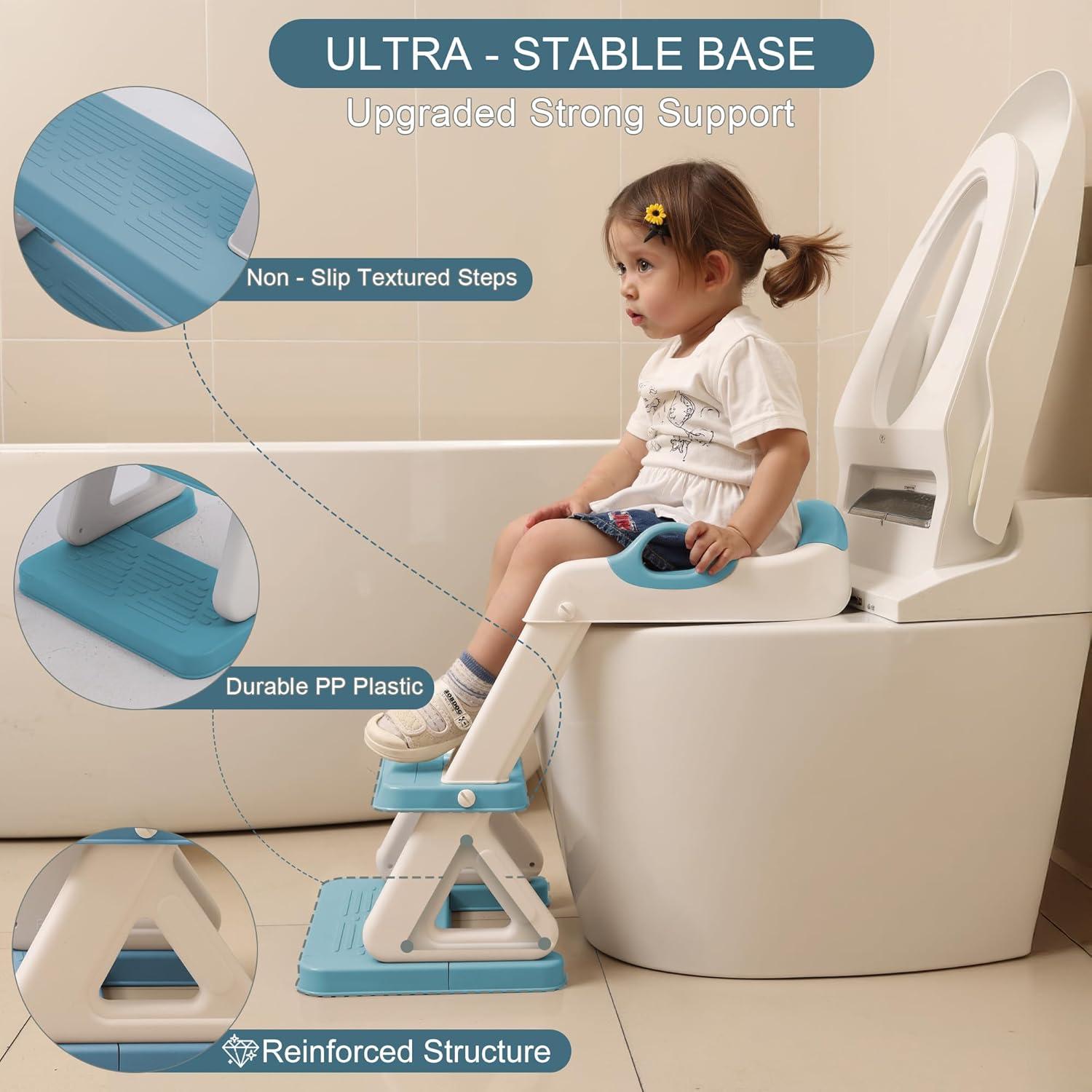 Asiento de Entrenamiento para Baño Mangohood Azul Ajustable