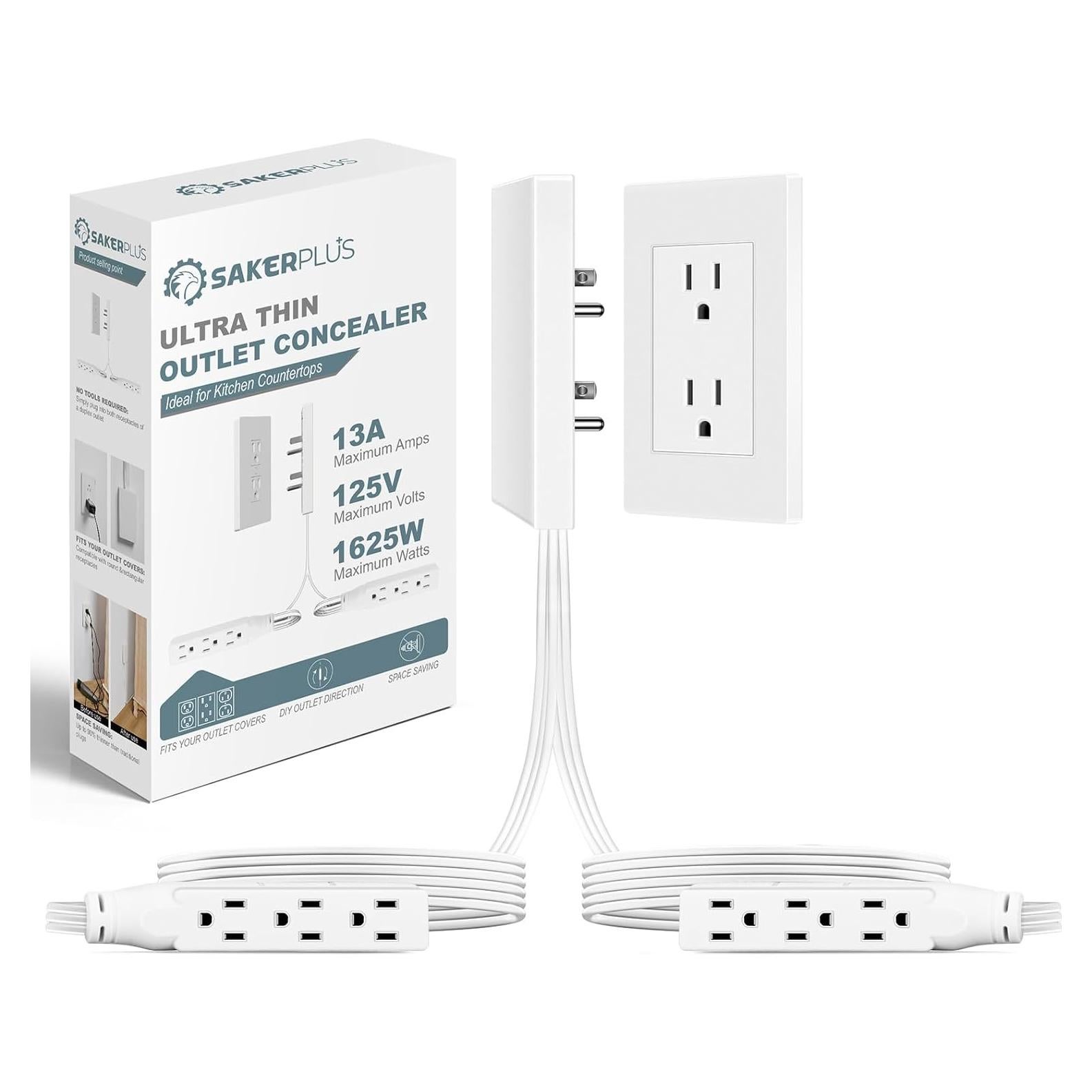 Extensor de Enchufe SakerPlus Doble 5 pies 3 Salidas CA