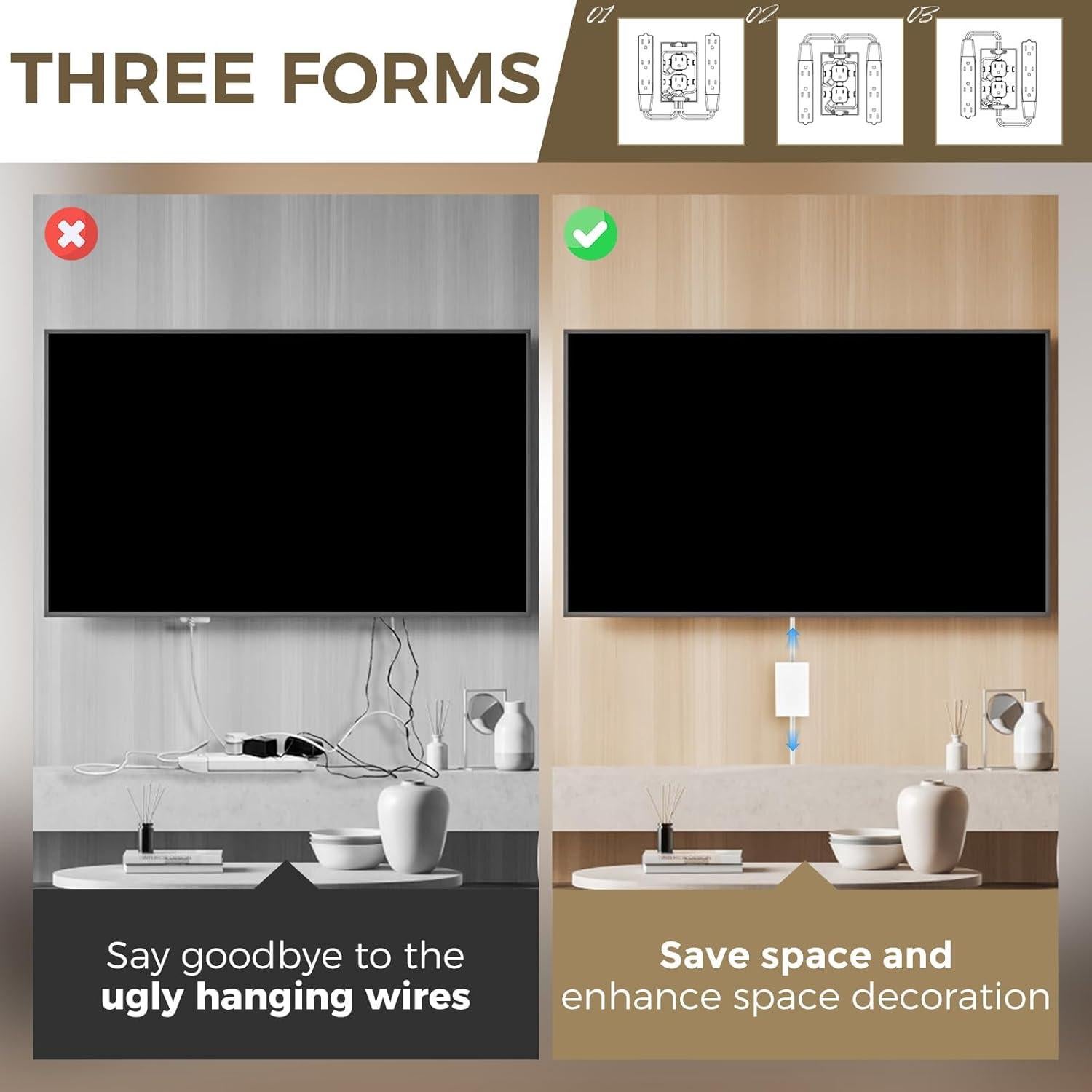 Extensor de Enchufe SakerPlus Doble 5 pies 3 Salidas CA