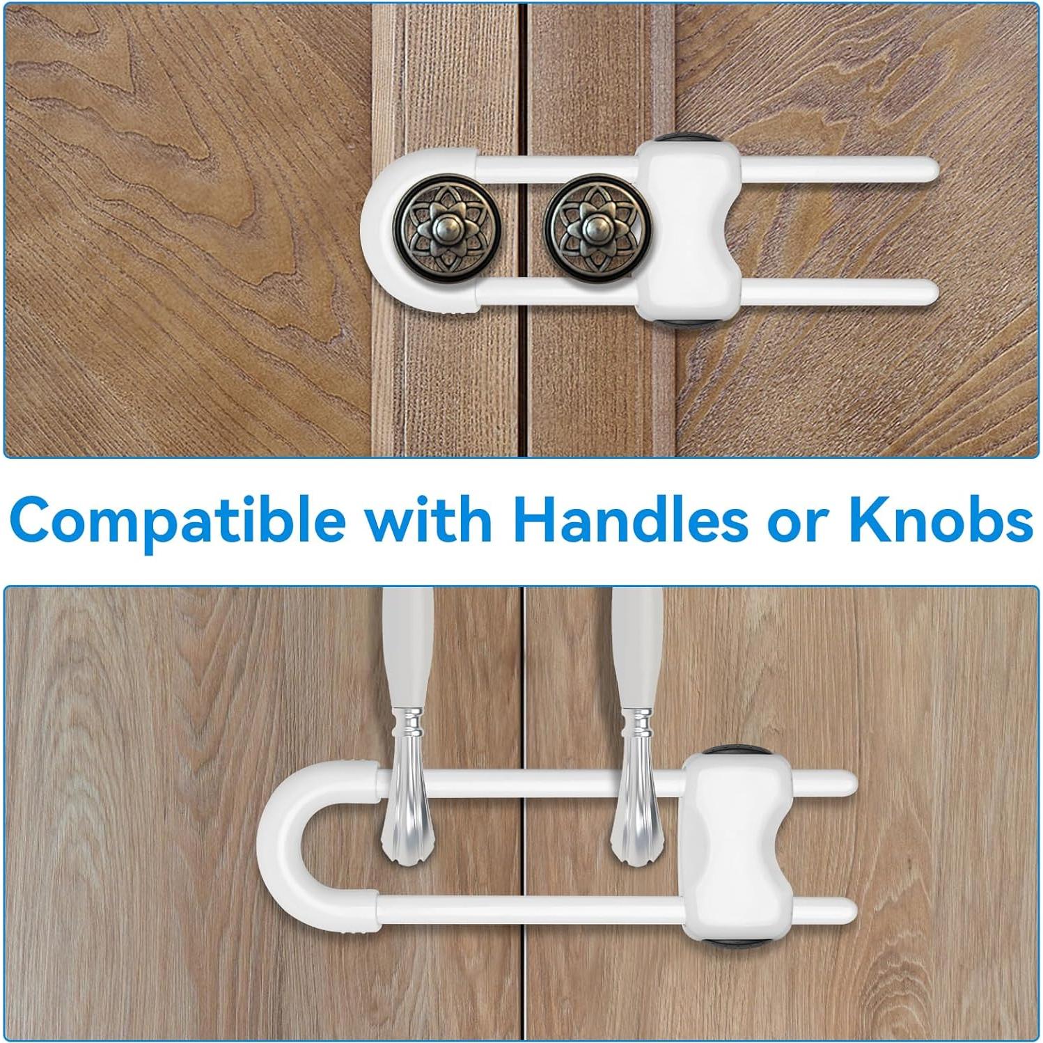 Cerraduras para Gabinetes a Prueba de Niños Kickic - Paquete de 6 Blancas