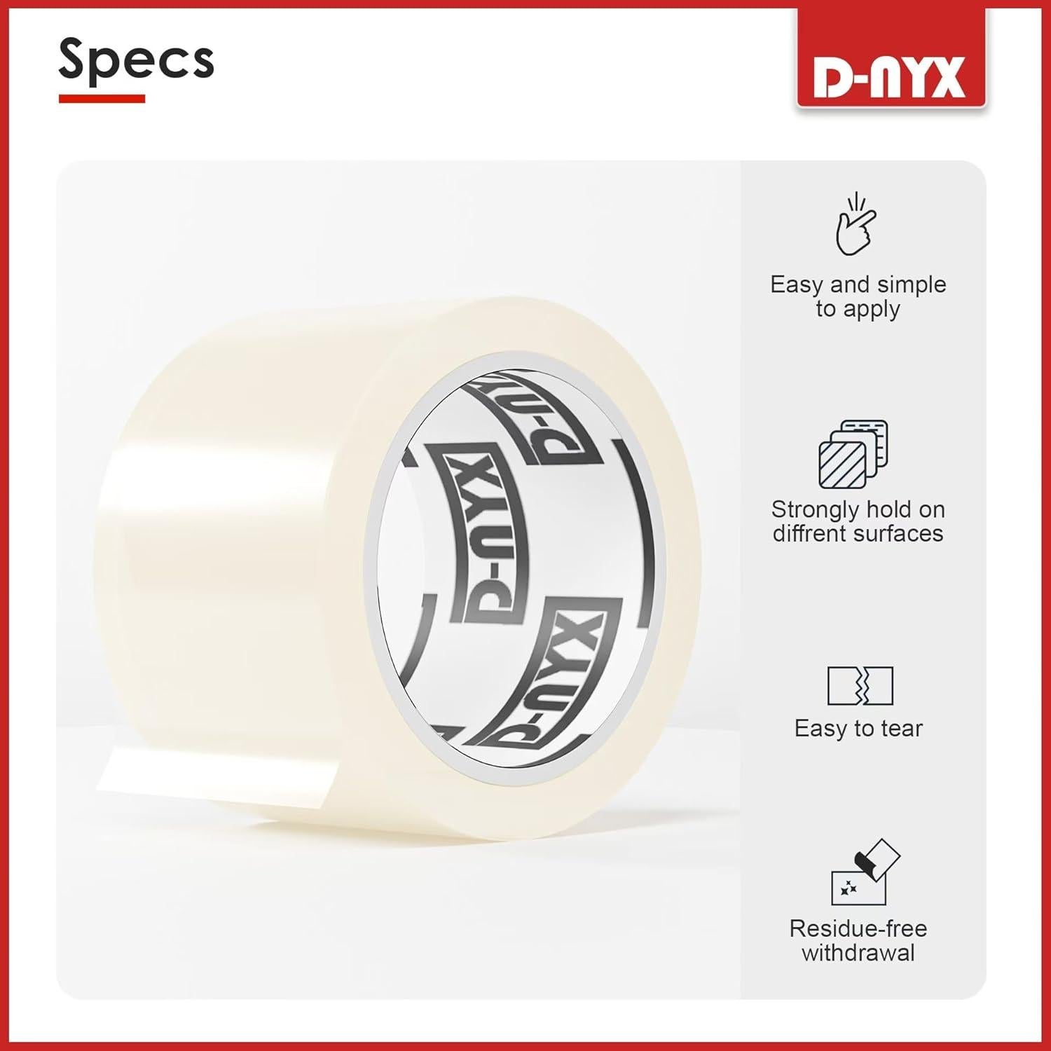 Cinta de Sellado D-NYX 5.08 cm Alta Resistencia Sin Residuo