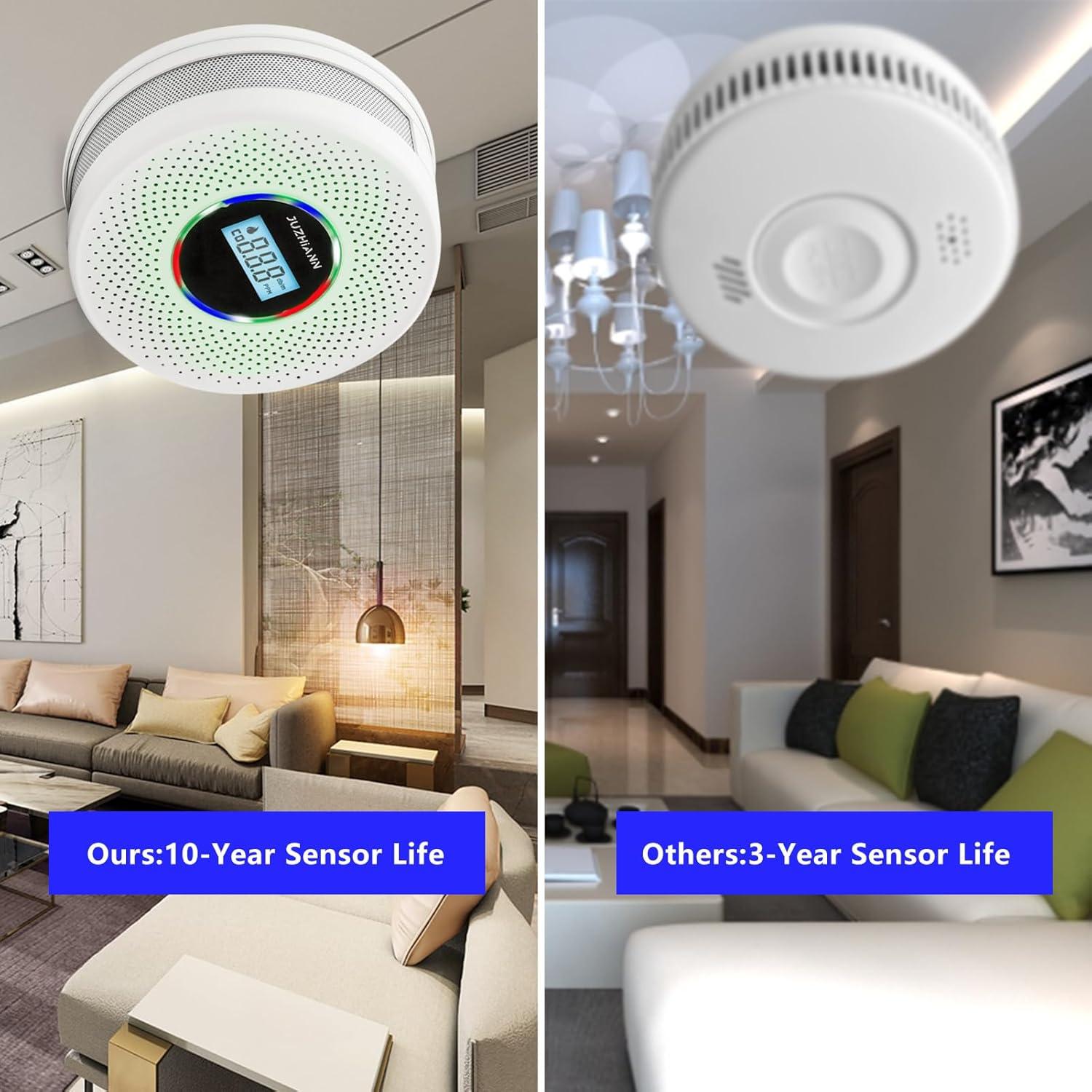 Detector de Humo y Monóxido de Carbono Yfwsrecinoe JZA-540COM