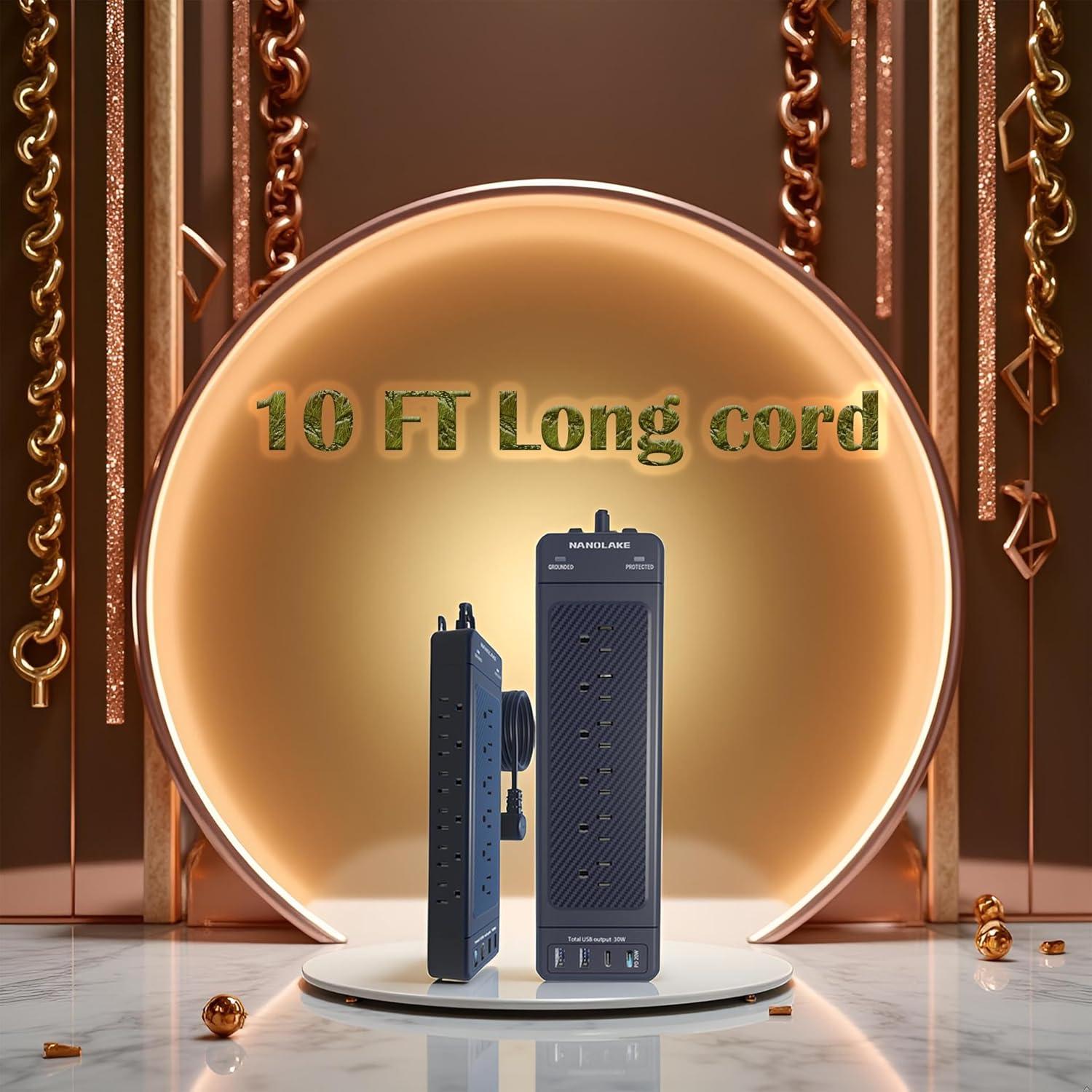 Protector de Sobretensión NANOLAKE 3m 18 Salidas AC/USB 4800J