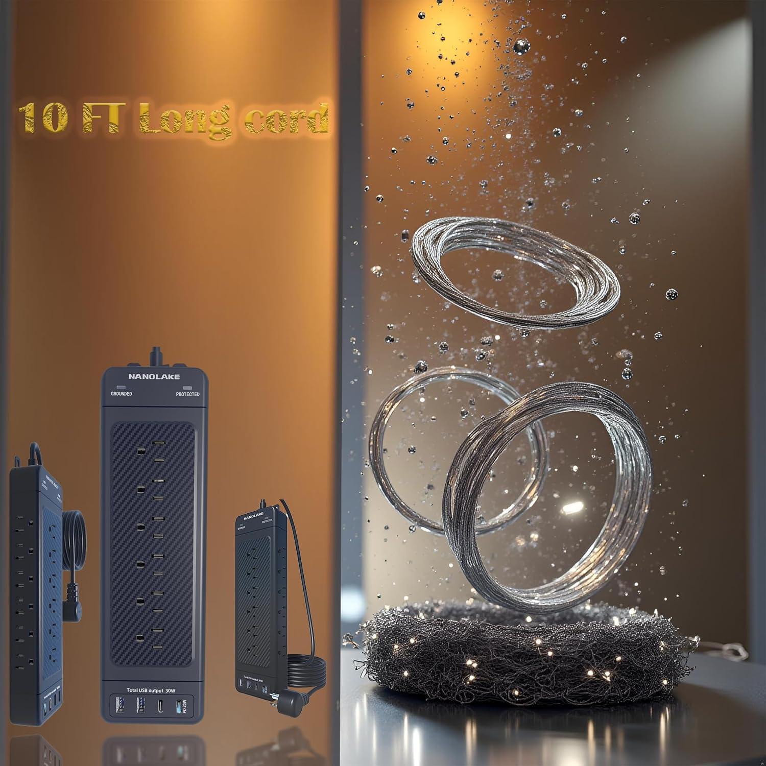 Protector de Sobretensión NANOLAKE 3m 18 Salidas AC/USB 4800J