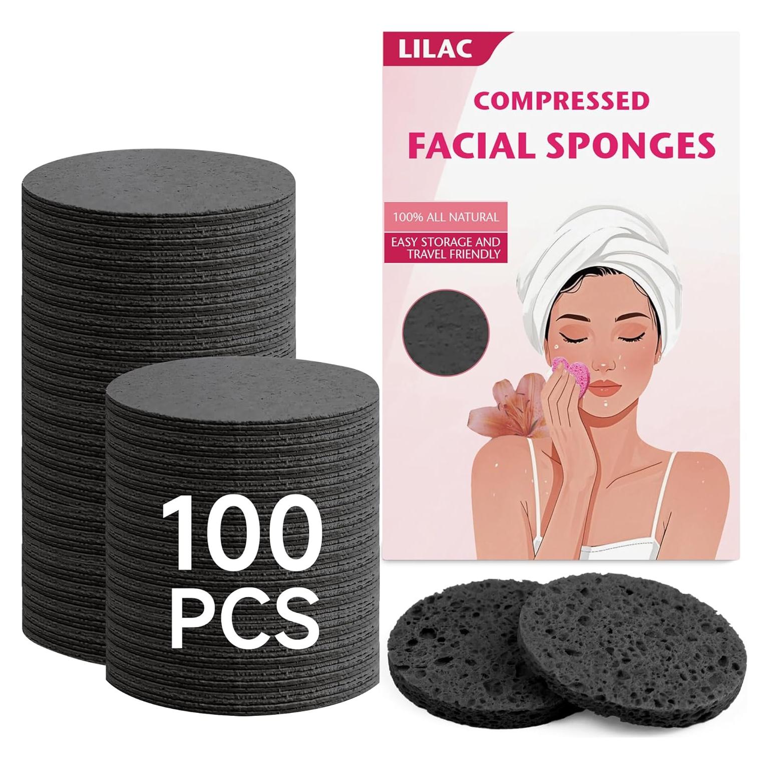 Esponjas Faciales Comprimidas LILAC 100% Celulosa Ecológicas