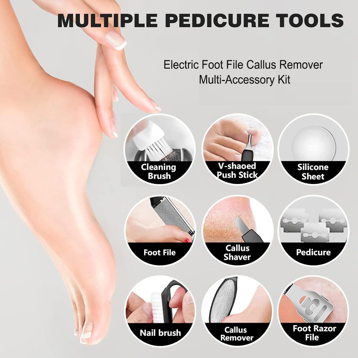 Removedor de Callos Eléctrico LAVAED con 3 Cabezas y Luz LED