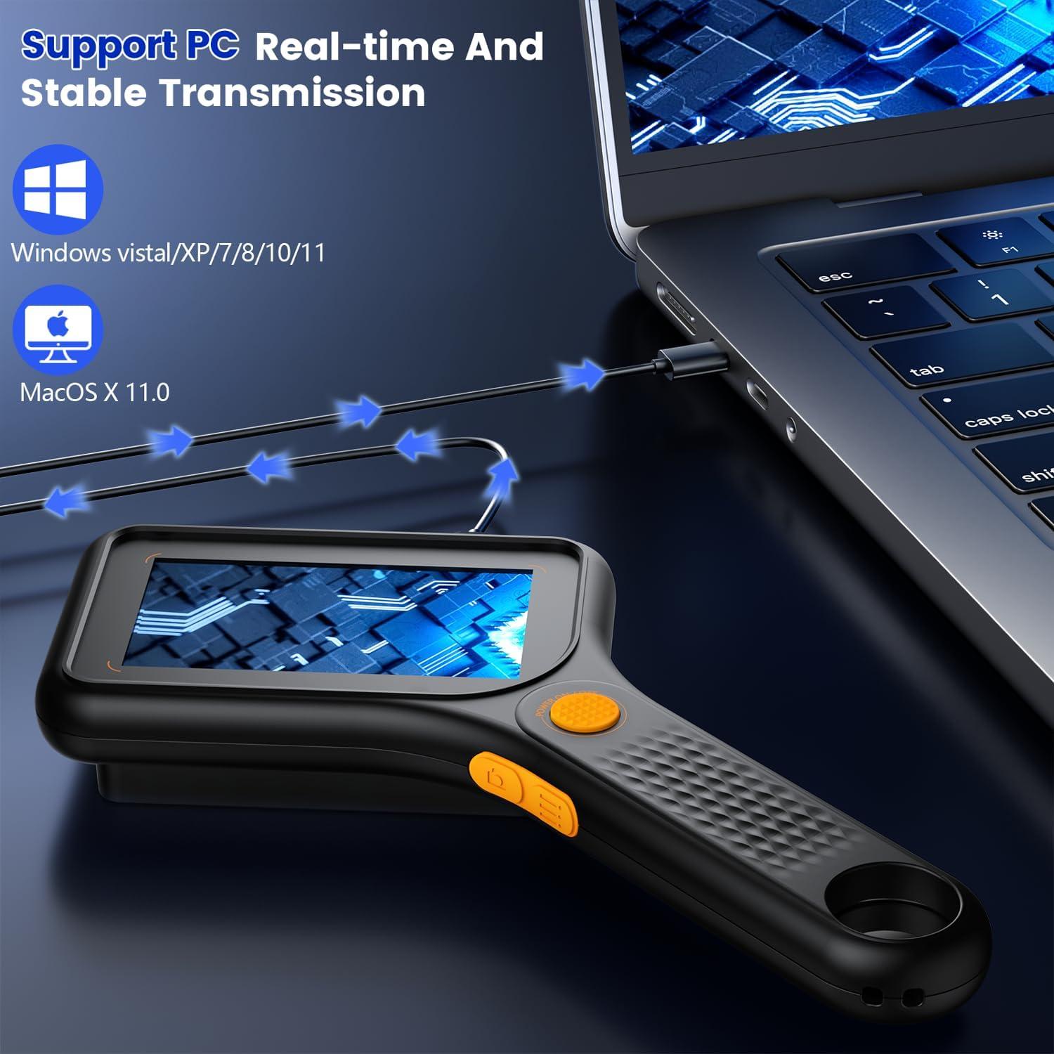 Microscopio Digital Ahalfcit 500X con Pantalla IPS 3" y Luz LED