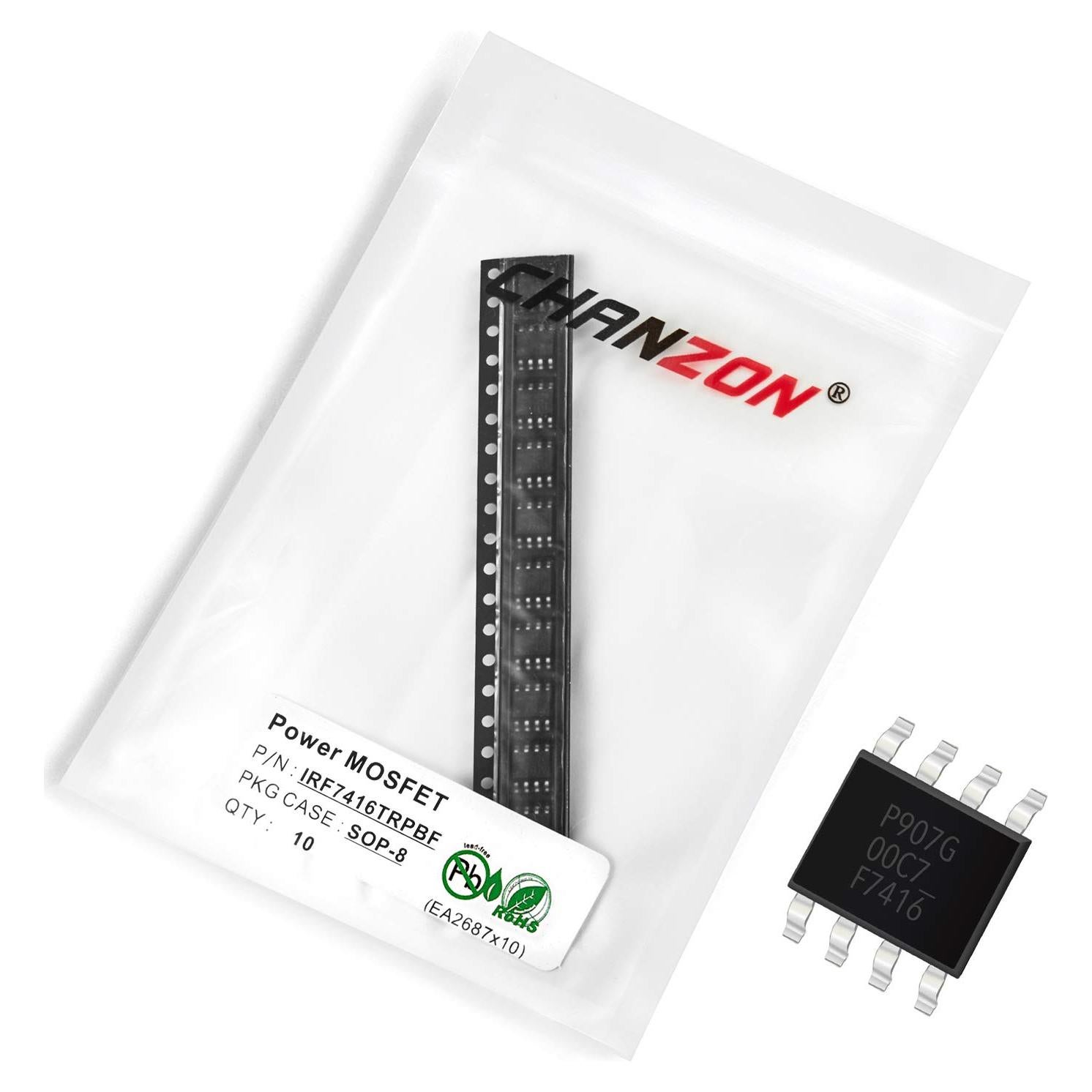 Transistor MOSFET P-Canal Chanzon IRF7416TRPBF Paquete 10 Piezas