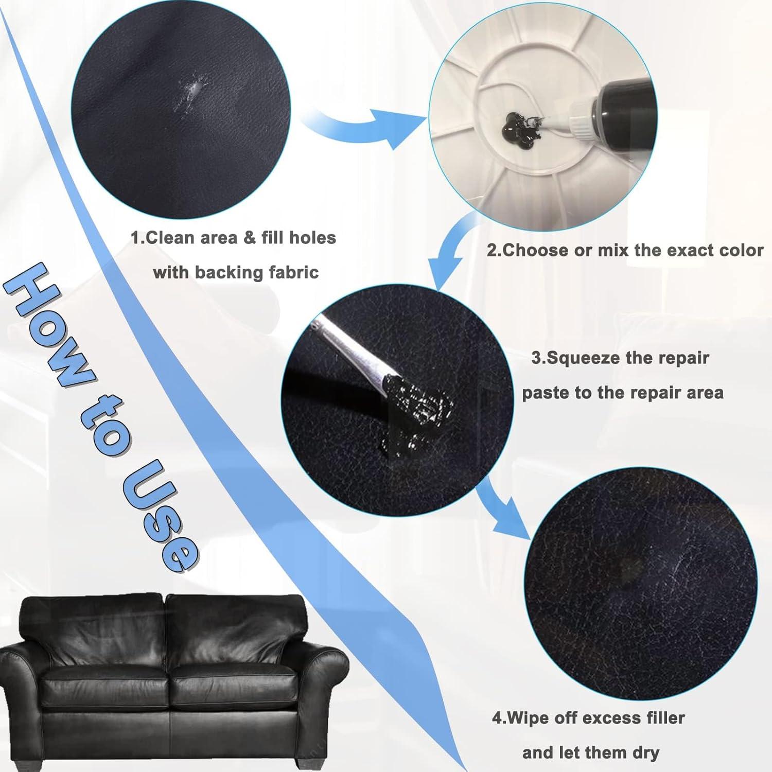 Kit de Reparación de Cuero Kenbry 12 Colores 20ml