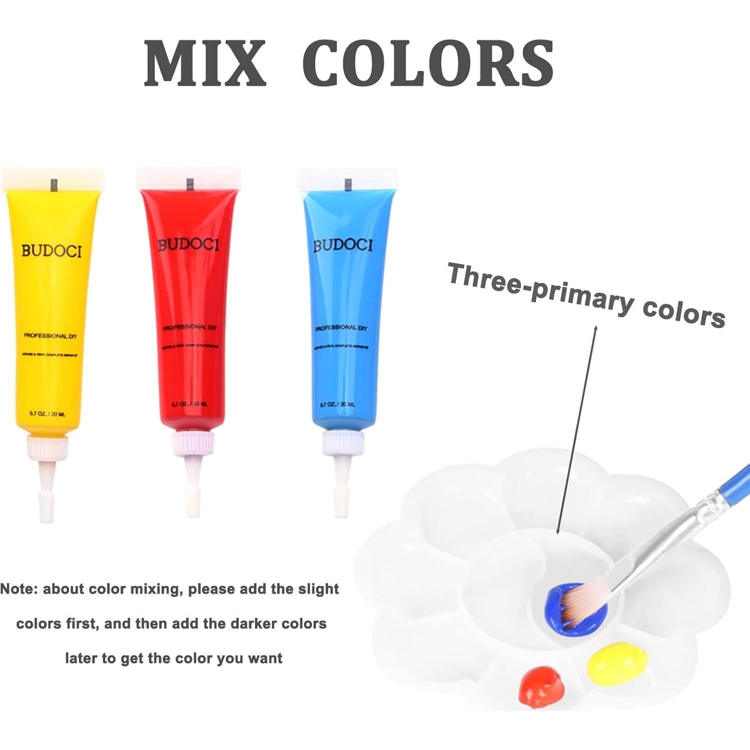 Kit de Reparación de Cuero Kenbry 12 Colores 20ml