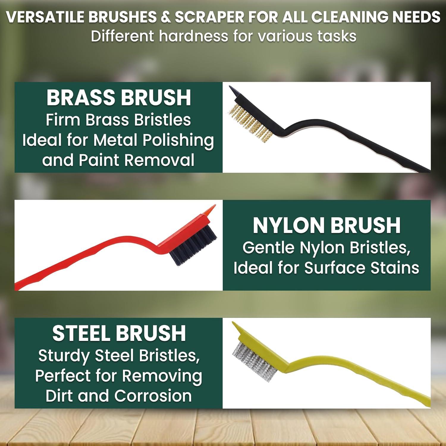 Juego de 8 Cepillos de Limpieza Solvra - Multiusos para Juntas