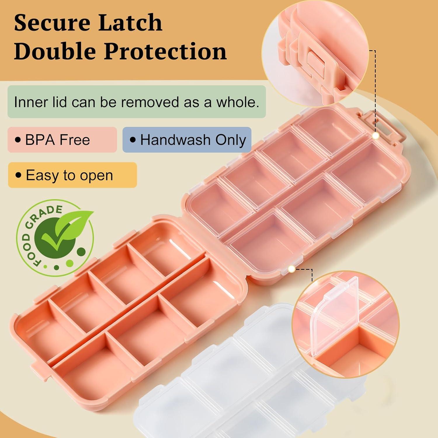 Organizadores de Pastillas de Viaje PILABEL - Paquete de 3, 14 Compartimentos