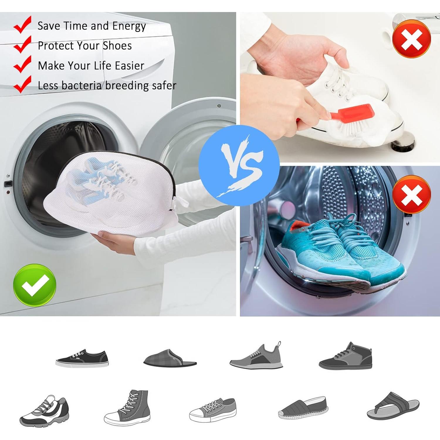 AUTODECO 4 Bolsas de Lavado para Zapatos Malla 25x40 cm
