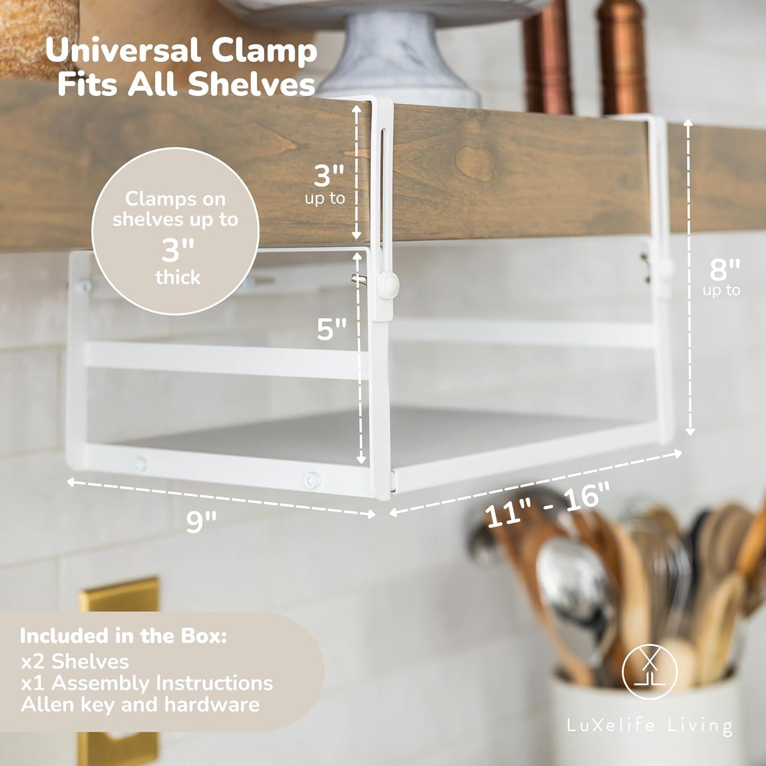 Organizador Bajo Estante Expandible Luxelife - 2 Piezas, Blanco